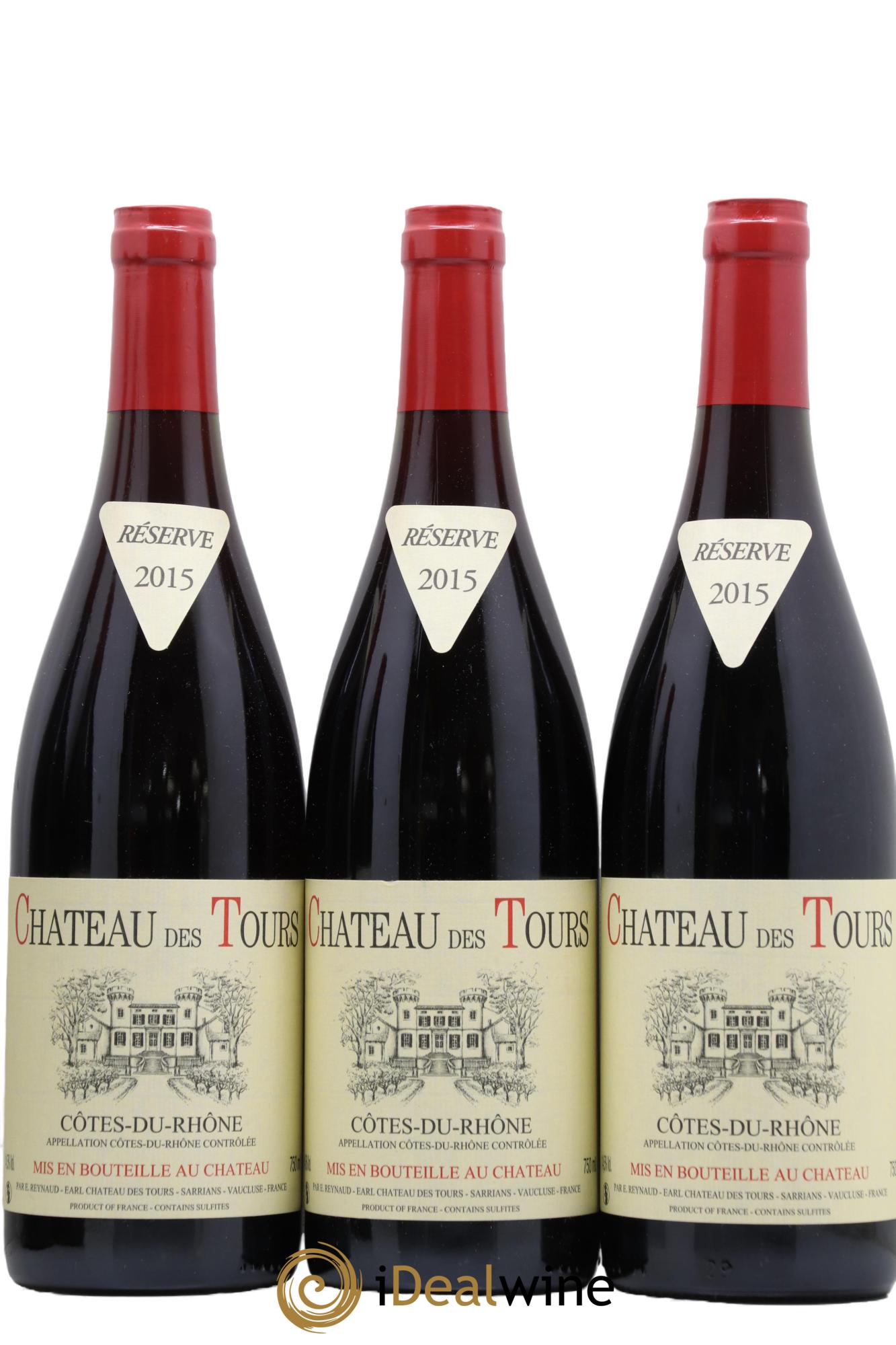 Côtes du Rhône Château des Tours Emmanuel Reynaud 2015 - Lotto di 3 bottiglie - 0