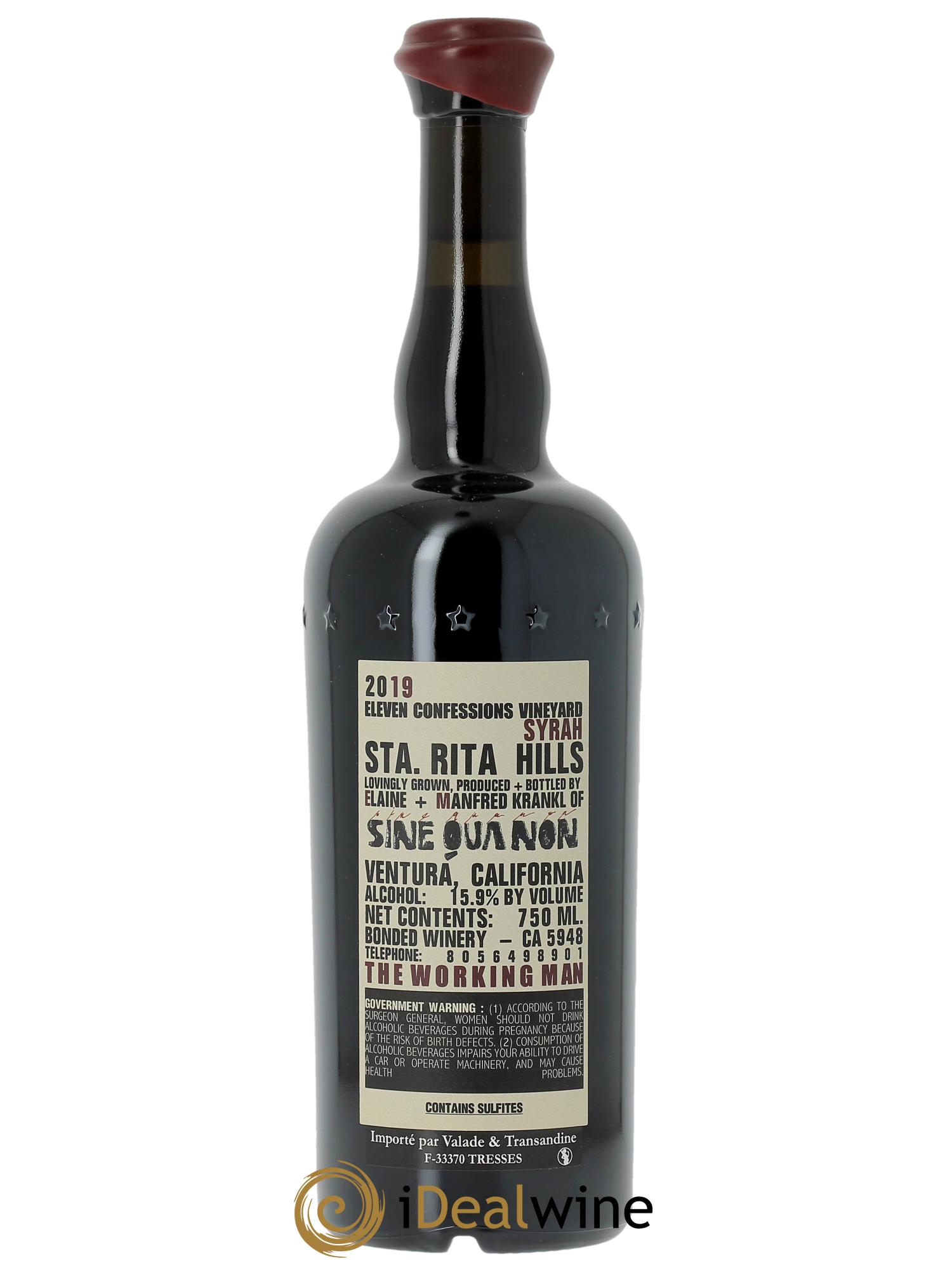 Santa Barbara Sine Qua Non Caisse Eleven Confessions Manfred Krankl (Cassetta in legno a partire da  1 bts) 2019 - Lotto di 1 bottiglia - 2