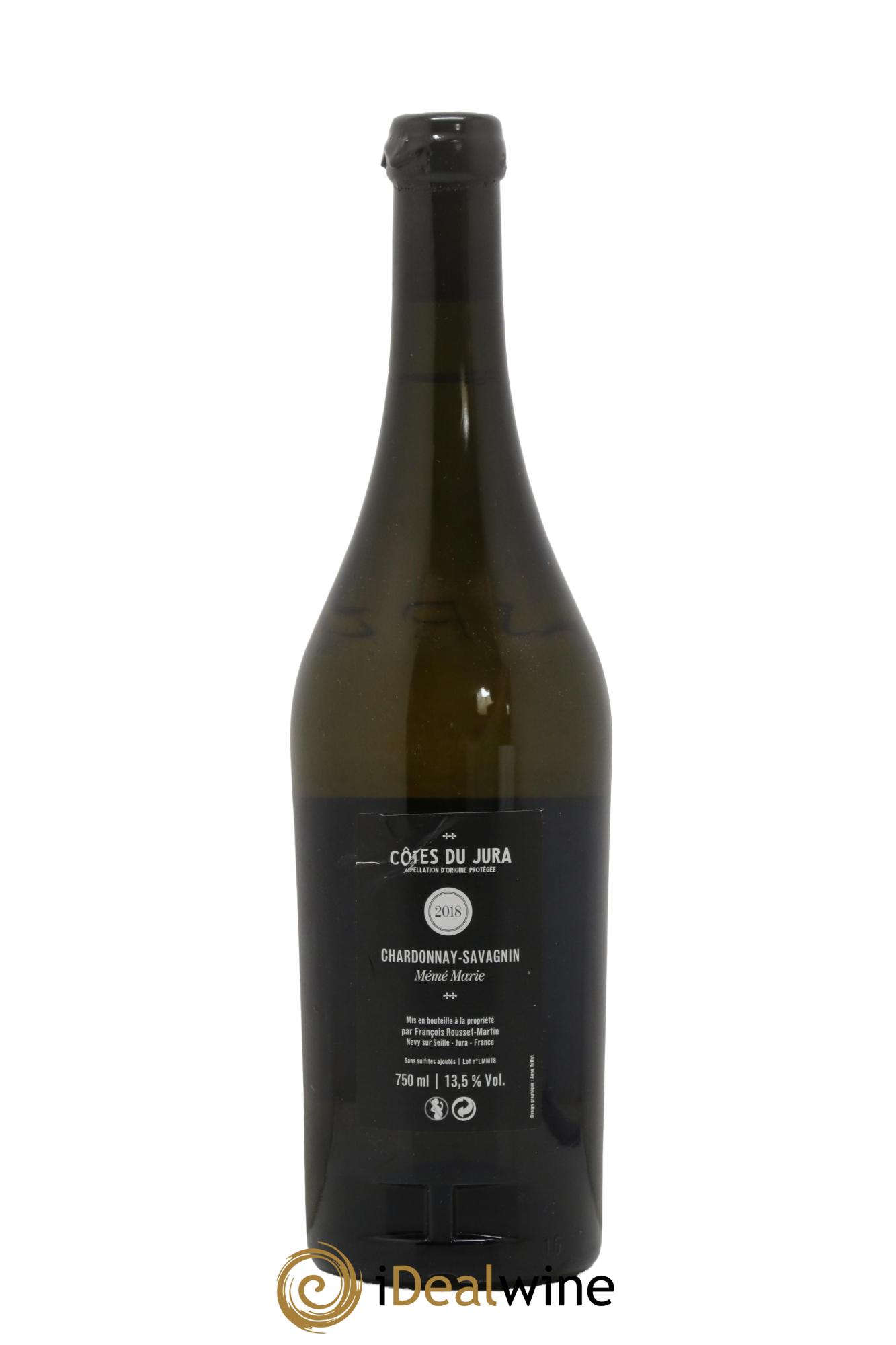 Côtes du Jura Mémé Marie François Rousset Martin  2018 - Lot de 1 bouteille - 1