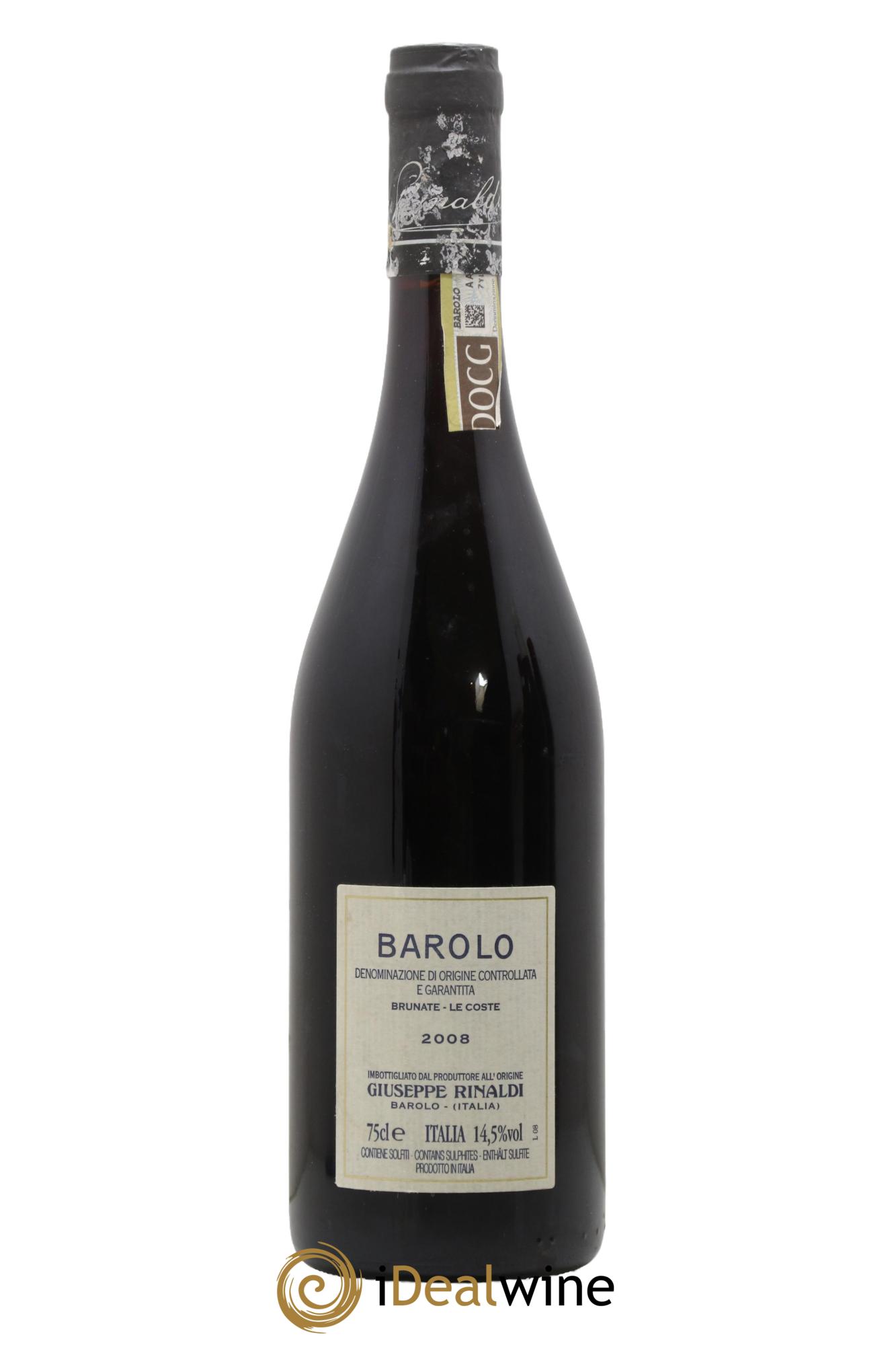 Barolo DOCG Brunate Le Coste Giuseppe Rinaldi 2008 - Lotto di 1 bottiglia - 1