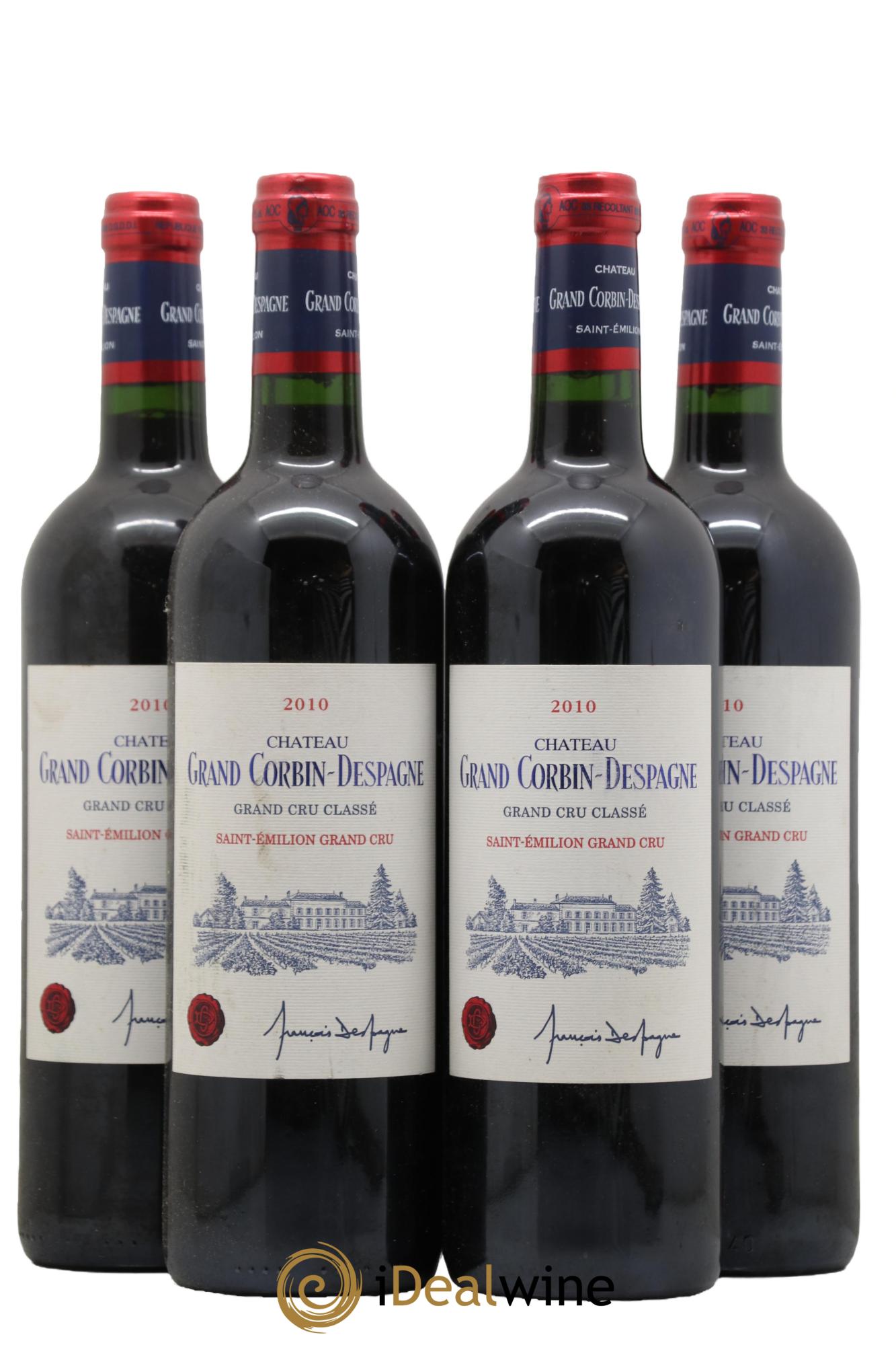 Château Grand Corbin Despagne Grand Cru Classé 2010 - Posten von 4 Flaschen - 0