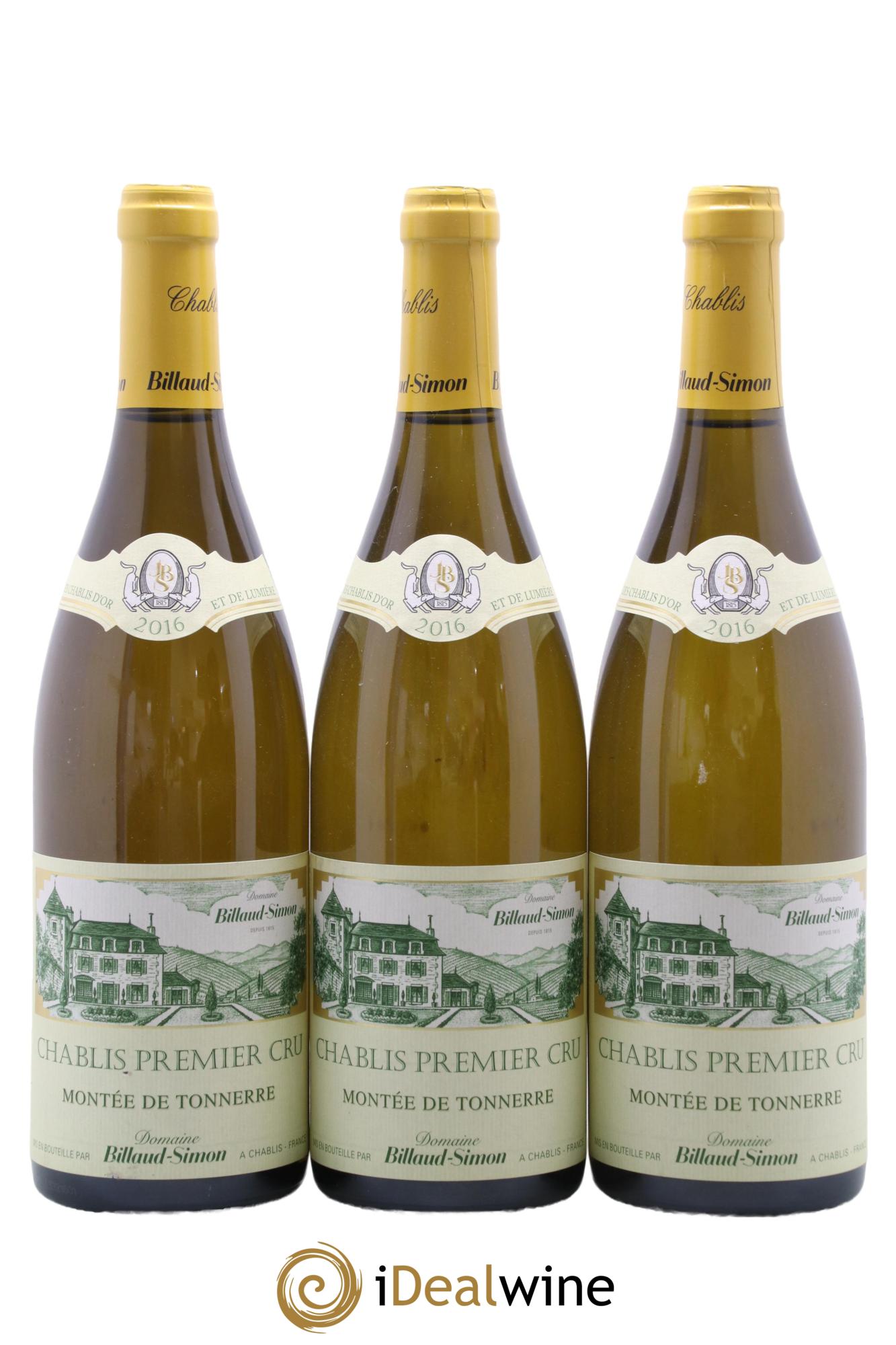 Chablis 1er Cru Montée de Tonnerre Billaud-Simon (Domaine) 2016 - Posten von 3 Flaschen - 0