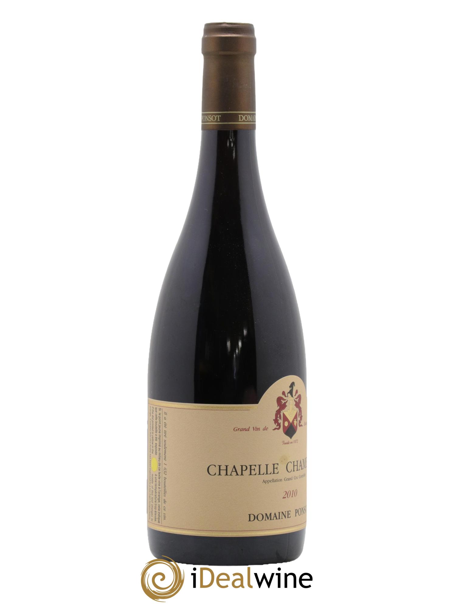 Chapelle-Chambertin Grand Cru Ponsot (Domaine) 2010 - Lot de 1 bouteille - 1