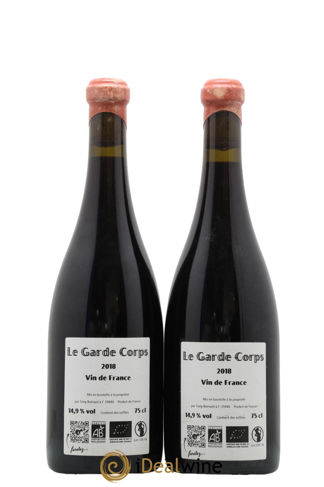 Arbois Pupillin Trousseau Le Garde Corps Bornard 2018 - Lot of 2 bottles - 1