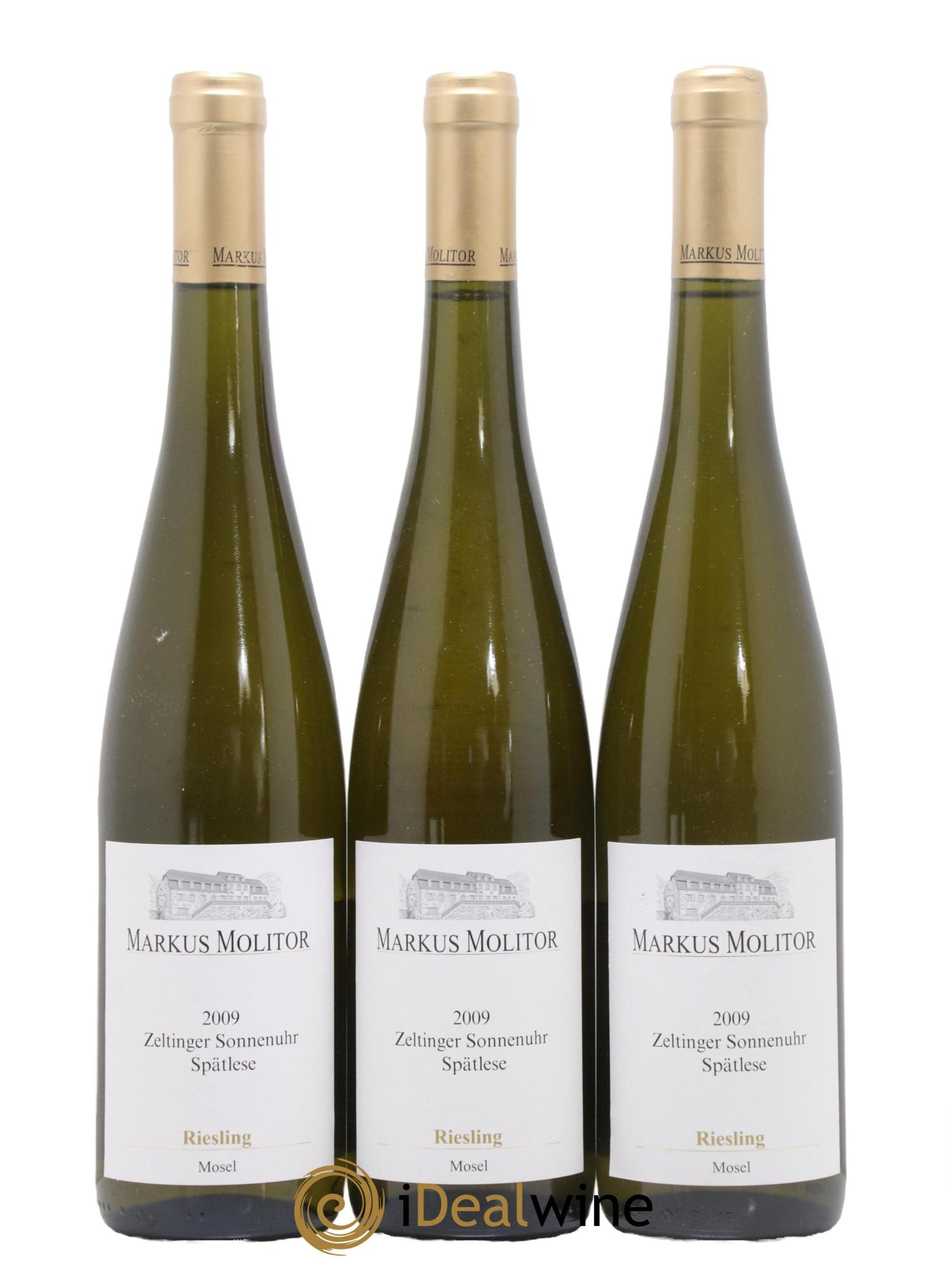 Allemagne Mosel-Saar Riesling Markus Molitor Zeltinger Sonnenuhr Spätlese Gold Capsule 2009 - Lotto di 3 bottiglie - 0