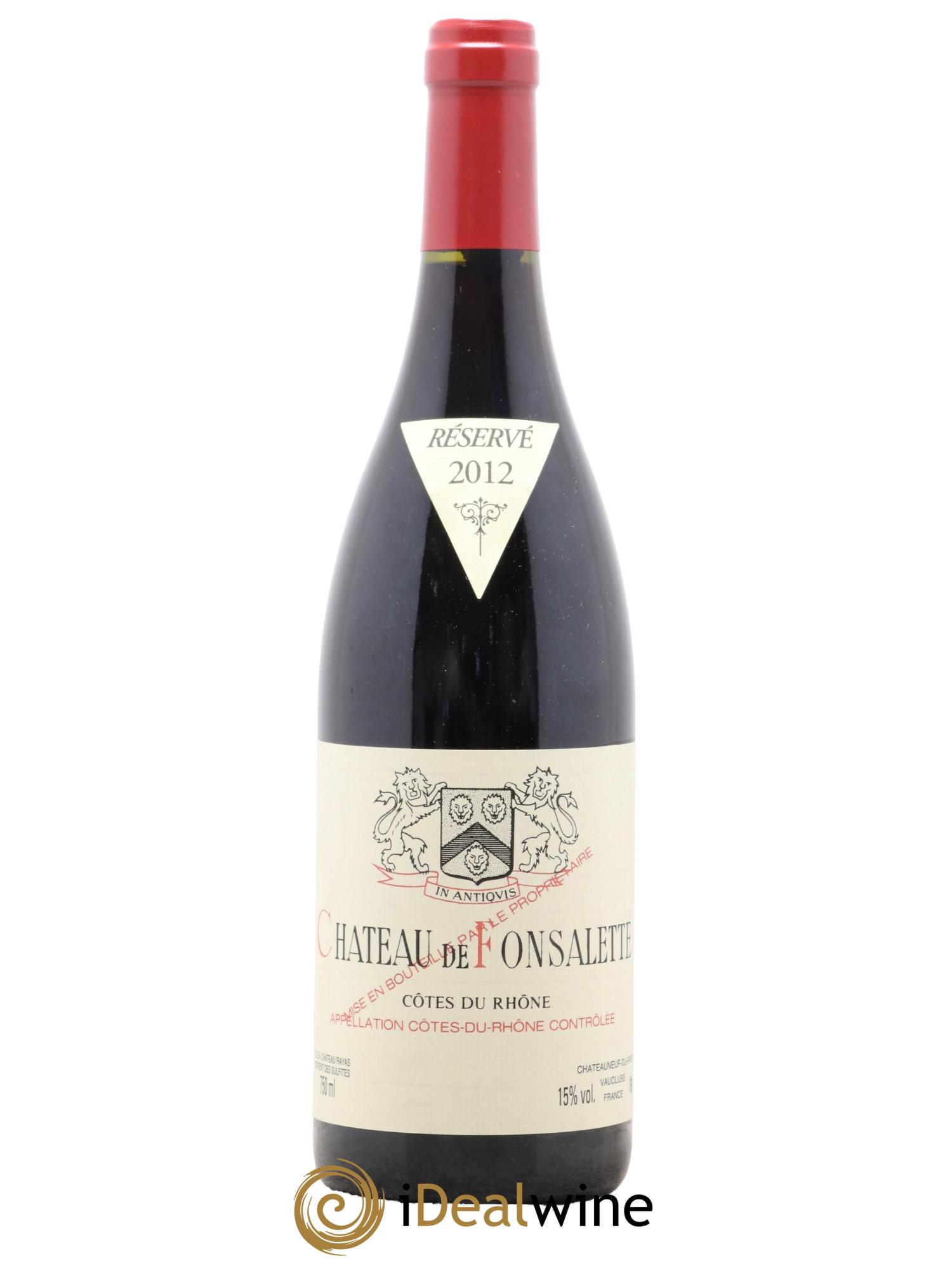 Côtes du Rhône Château de Fonsalette Emmanuel Reynaud 2012 - Lot de 1 bouteille - 0