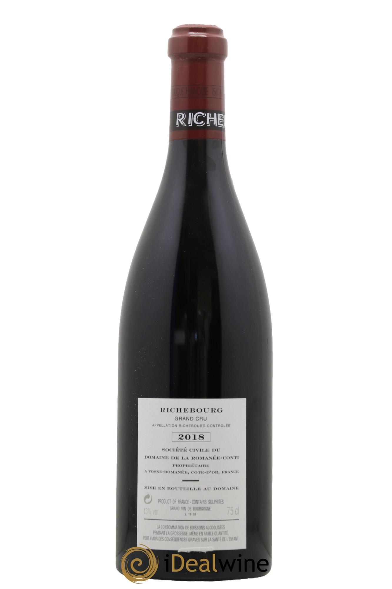 Richebourg Grand Cru Domaine de la Romanée-Conti 2018 - Posten von 1 Flasche - 1