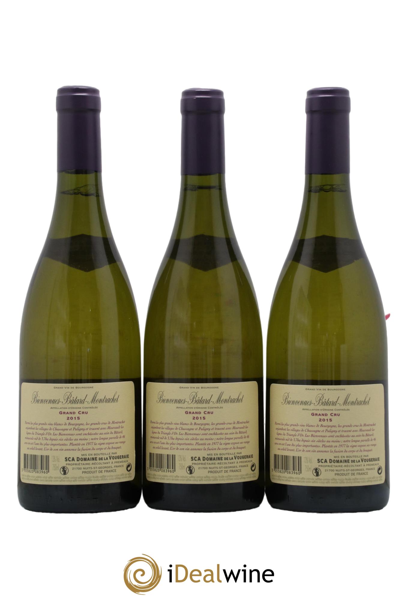 Bienvenues-Bâtard-Montrachet Grand Cru La Vougeraie 2015 - Lotto di 3 bottiglie - 1