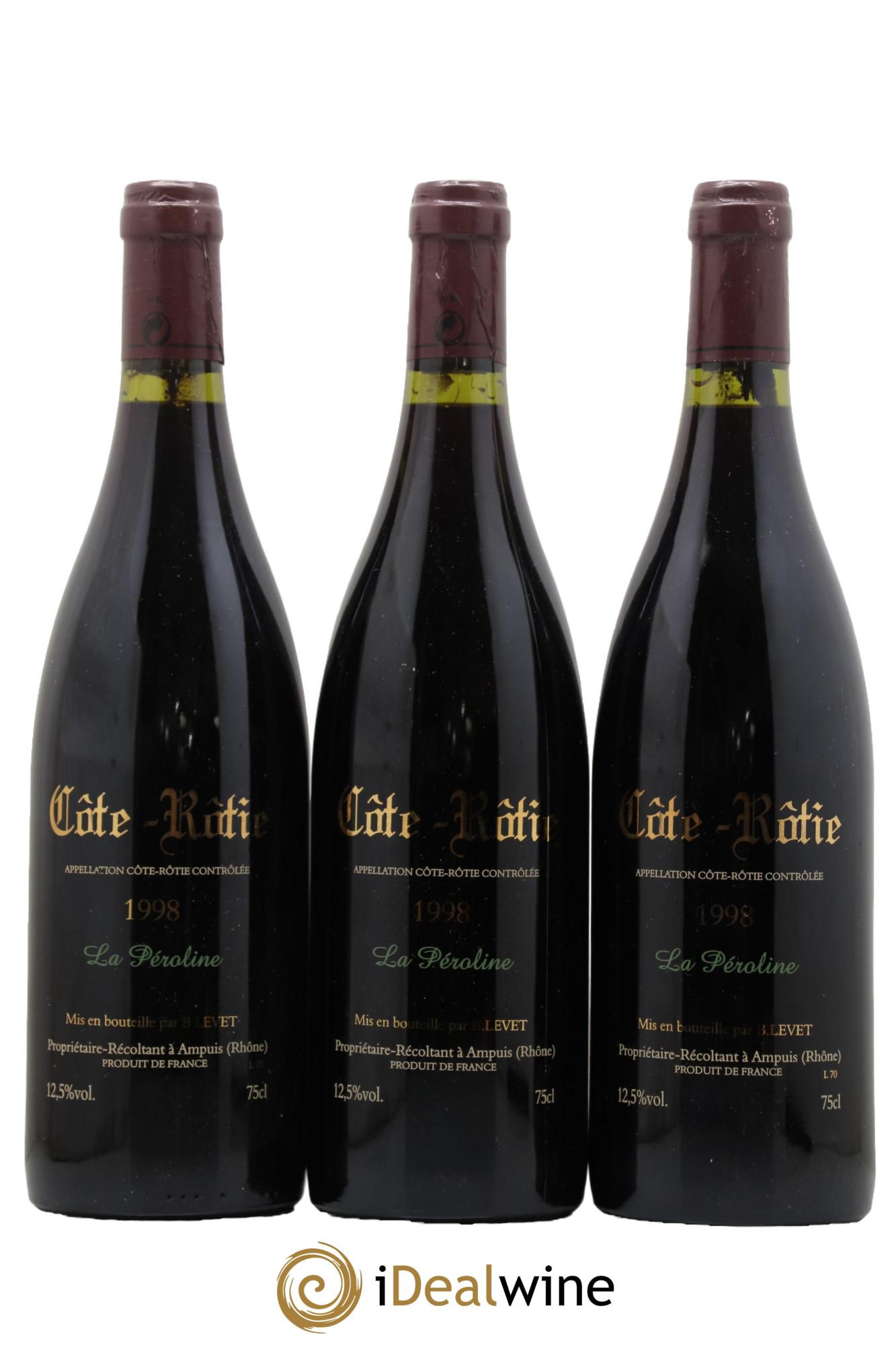 Côte-Rôtie La Péroline Vignobles Levet 1998 - Lot de 3 bouteilles - 1