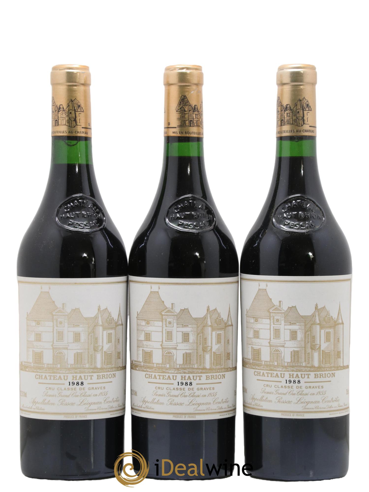 Château Haut Brion 1er Grand Cru Classé 1988 - Lot of 3 bottles - 0