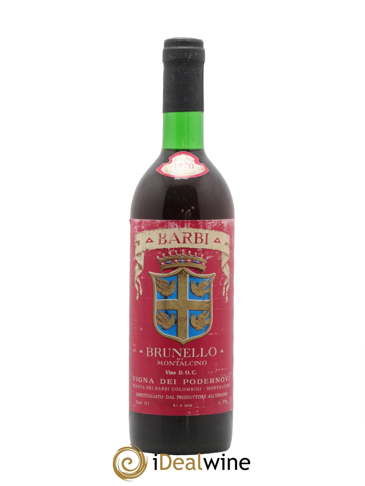 Brunello di Montalcino DOCG Riserva Vigna dei Podernovi Fattoria dei Barbi 1970 - Lotto di 1 bottiglia - 0