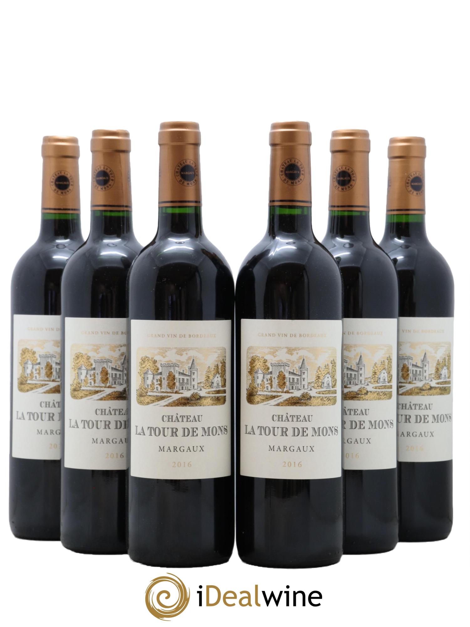 Château la Tour de Mons Cru Bourgeois 2016 - Lot of 6 bottles - 0