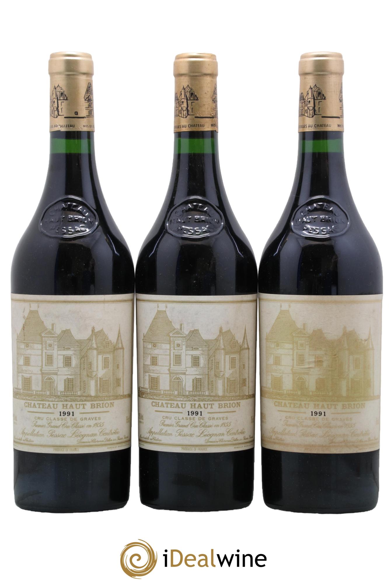 Château Haut Brion 1er Grand Cru Classé 1991 - Posten von 3 Flaschen - 0