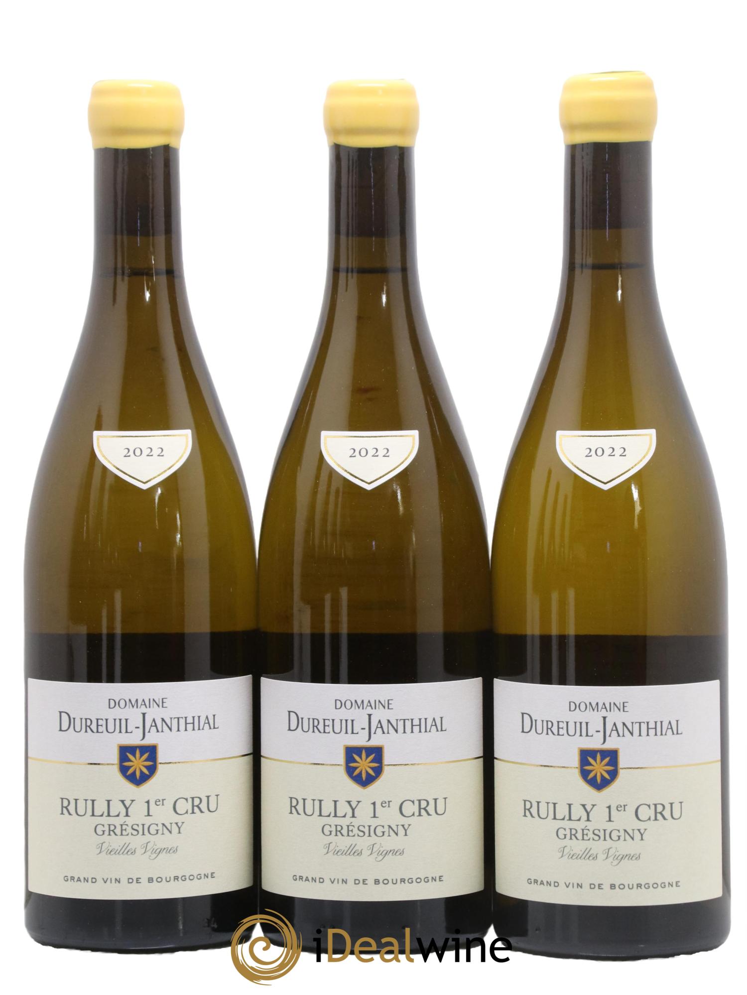 Rully 1er Cru Grésigny Vincent Dureuil-Janthial 2022 - Lot of 3 bottles - 0