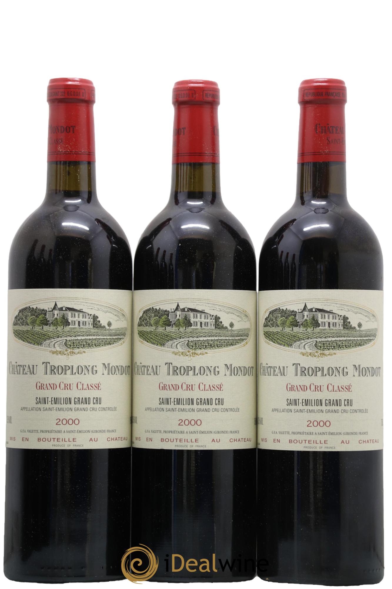 Château Troplong Mondot 1er Grand Cru Classé B 2000 - Lot de 6 bouteilles - 1