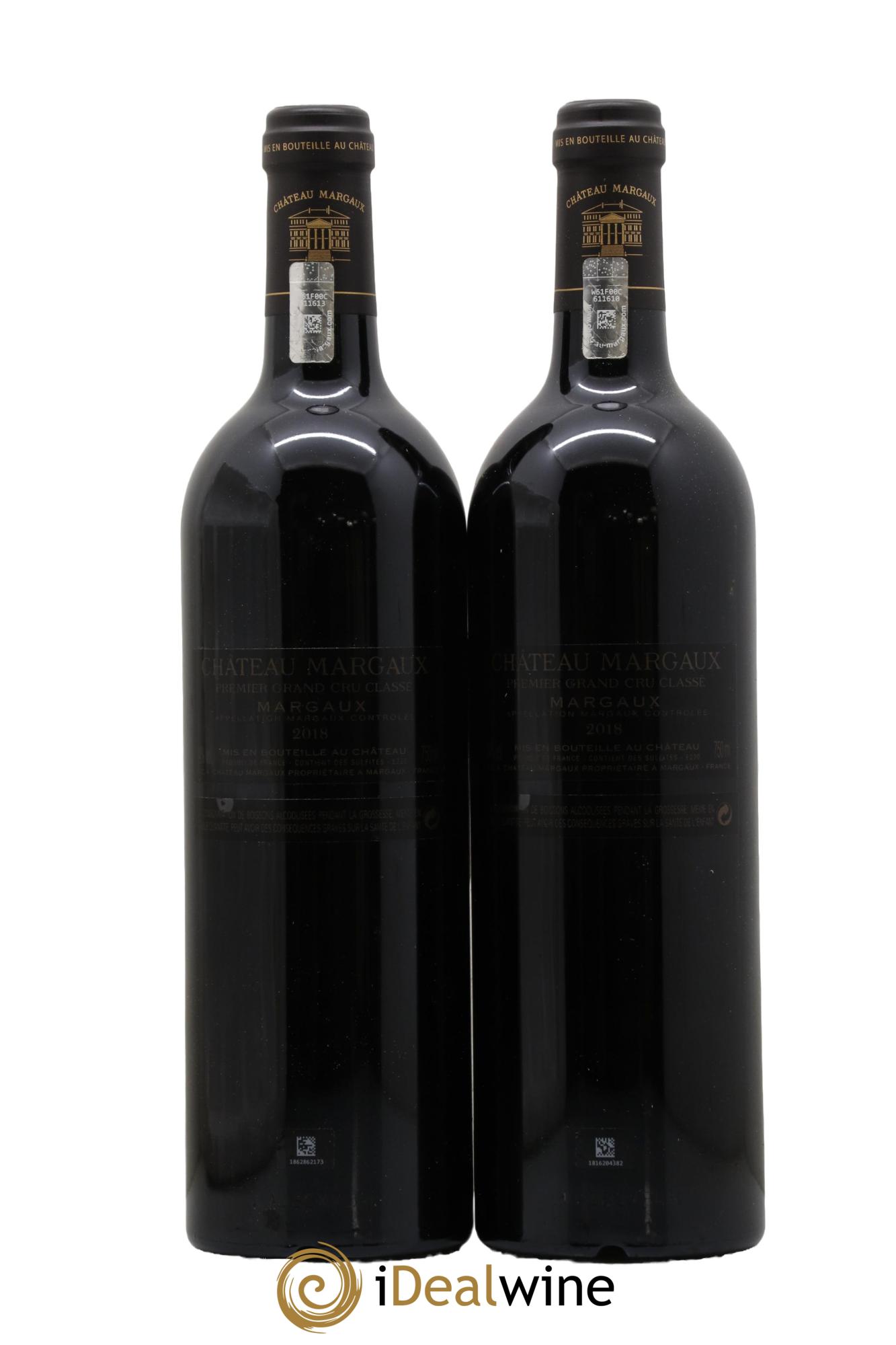 Château Margaux 1er Grand Cru Classé 2018 - Lot de 2 bouteilles - 1