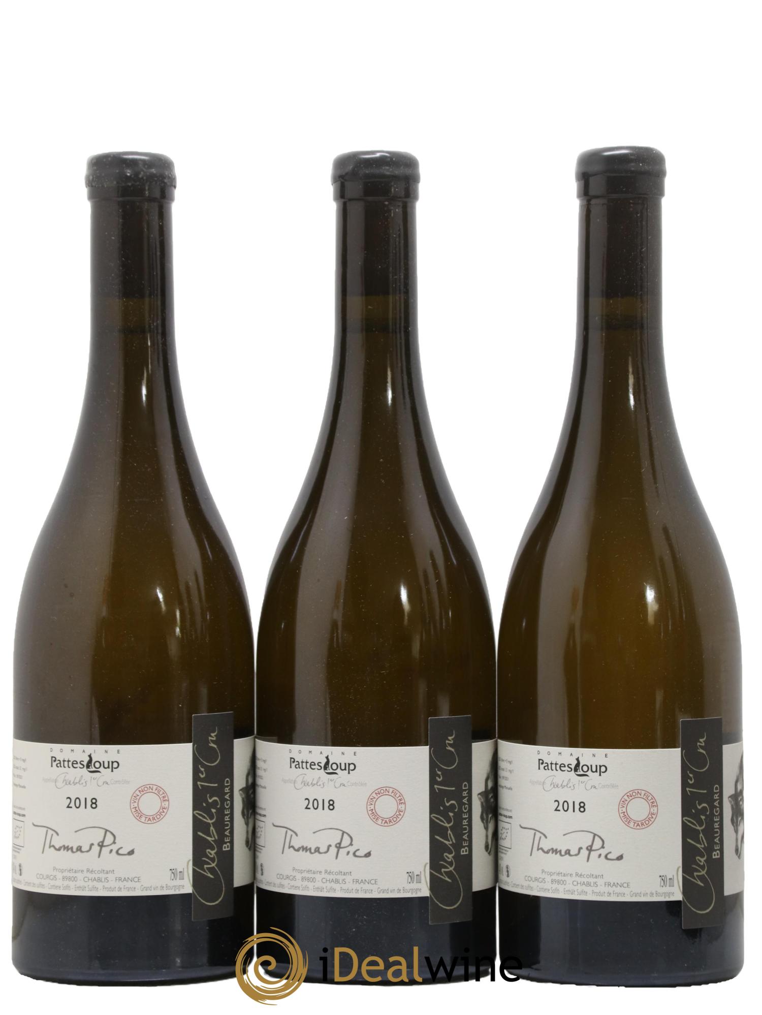 Chablis 1er Cru Beauregard Pattes Loup (Domaine) 2018 - Lot de 3 bouteilles - 1