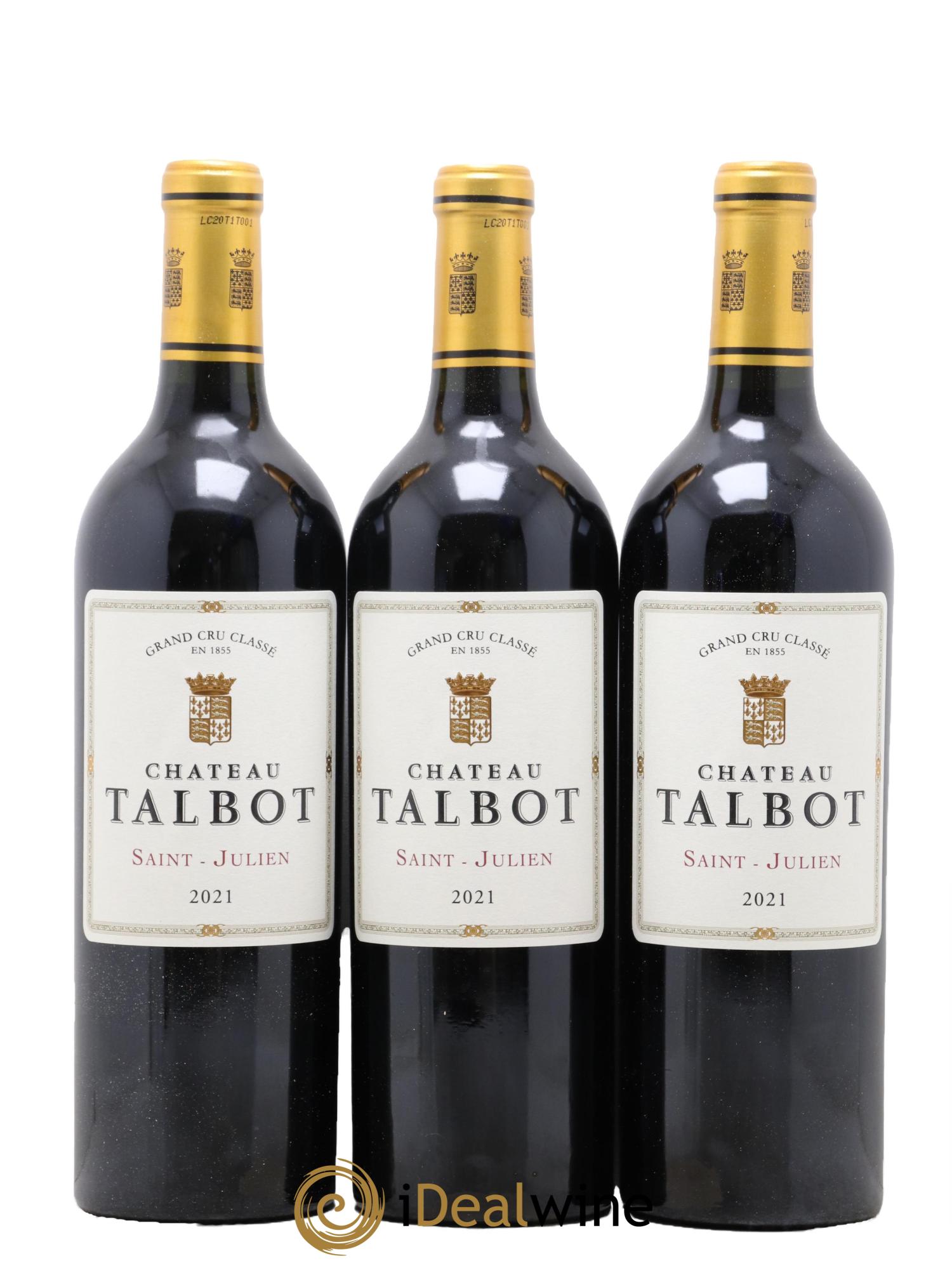 Château Talbot 4ème Grand Cru Classé 2021 - Posten von 3 Flaschen - 0