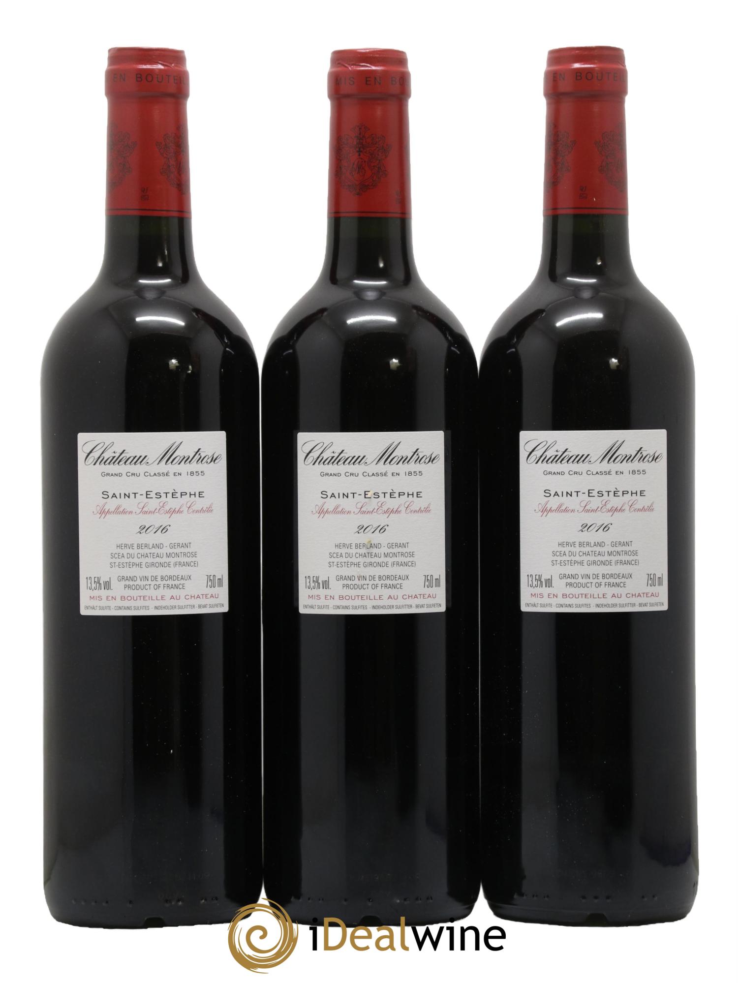 Château Montrose 2ème Grand Cru Classé 2016 - Lot de 3 bouteilles - 1