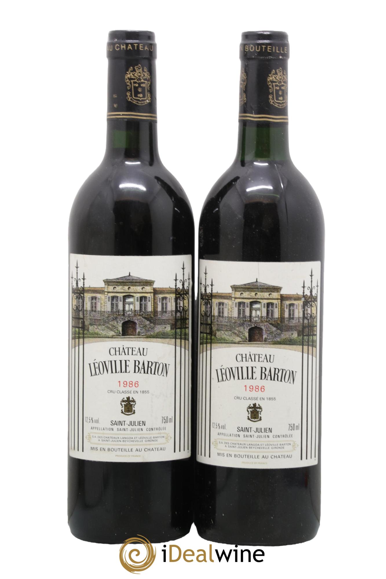 Château Léoville Barton 2ème Grand Cru Classé 1986 - Lot de 2 bouteilles - 0