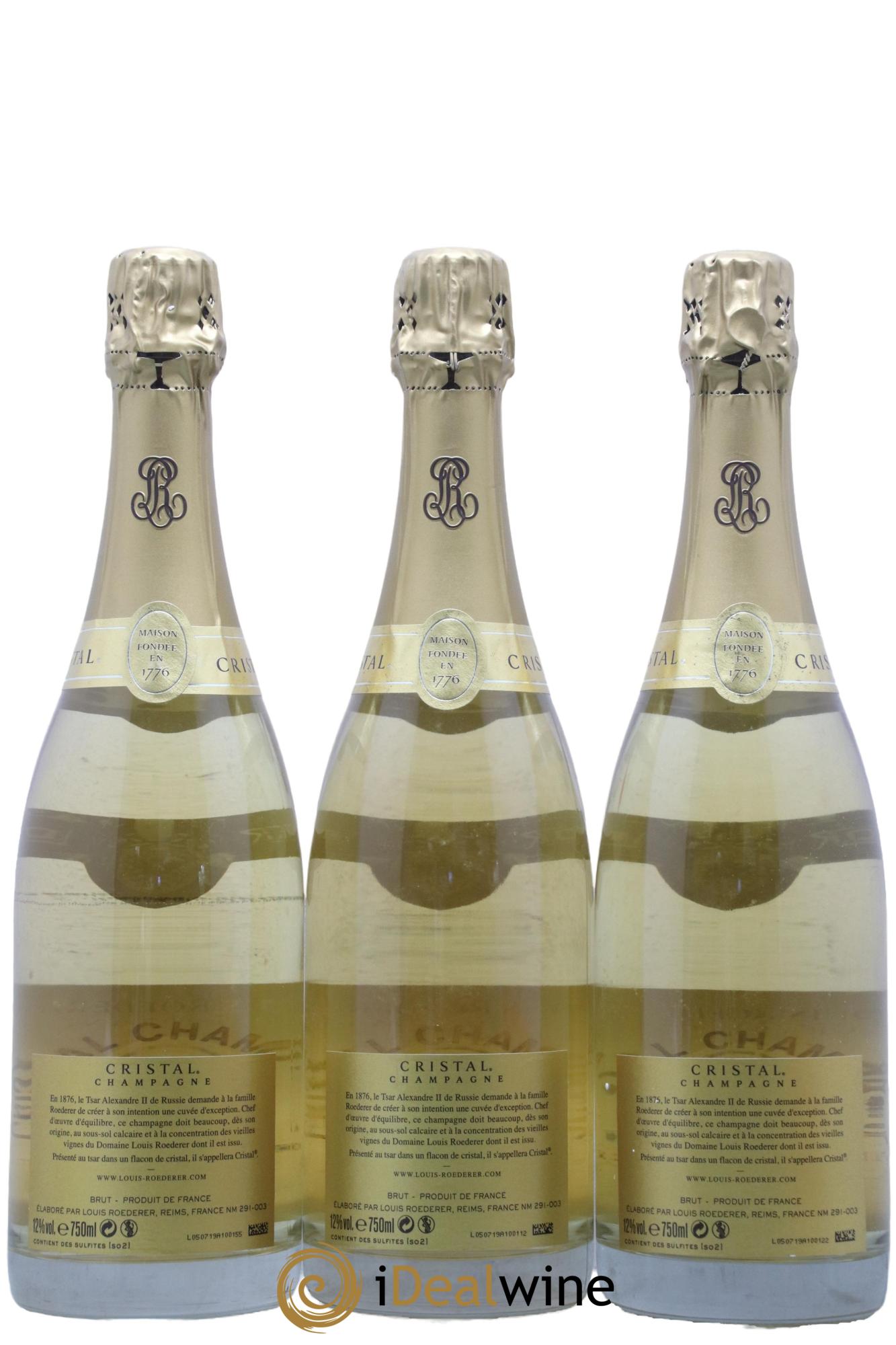 Cristal Louis Roederer 2008 - Lot of 3 bottles - 1