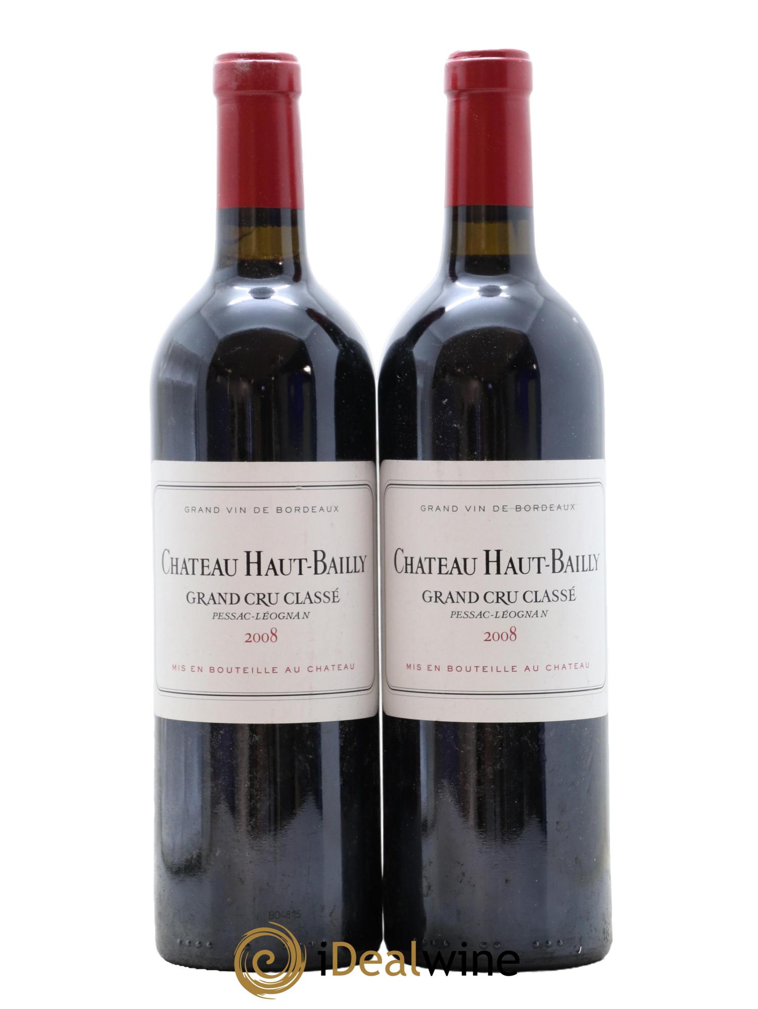 Château Haut-Bailly Cru Classé de Graves 2008 - Lotto di 2 bottiglie - 0