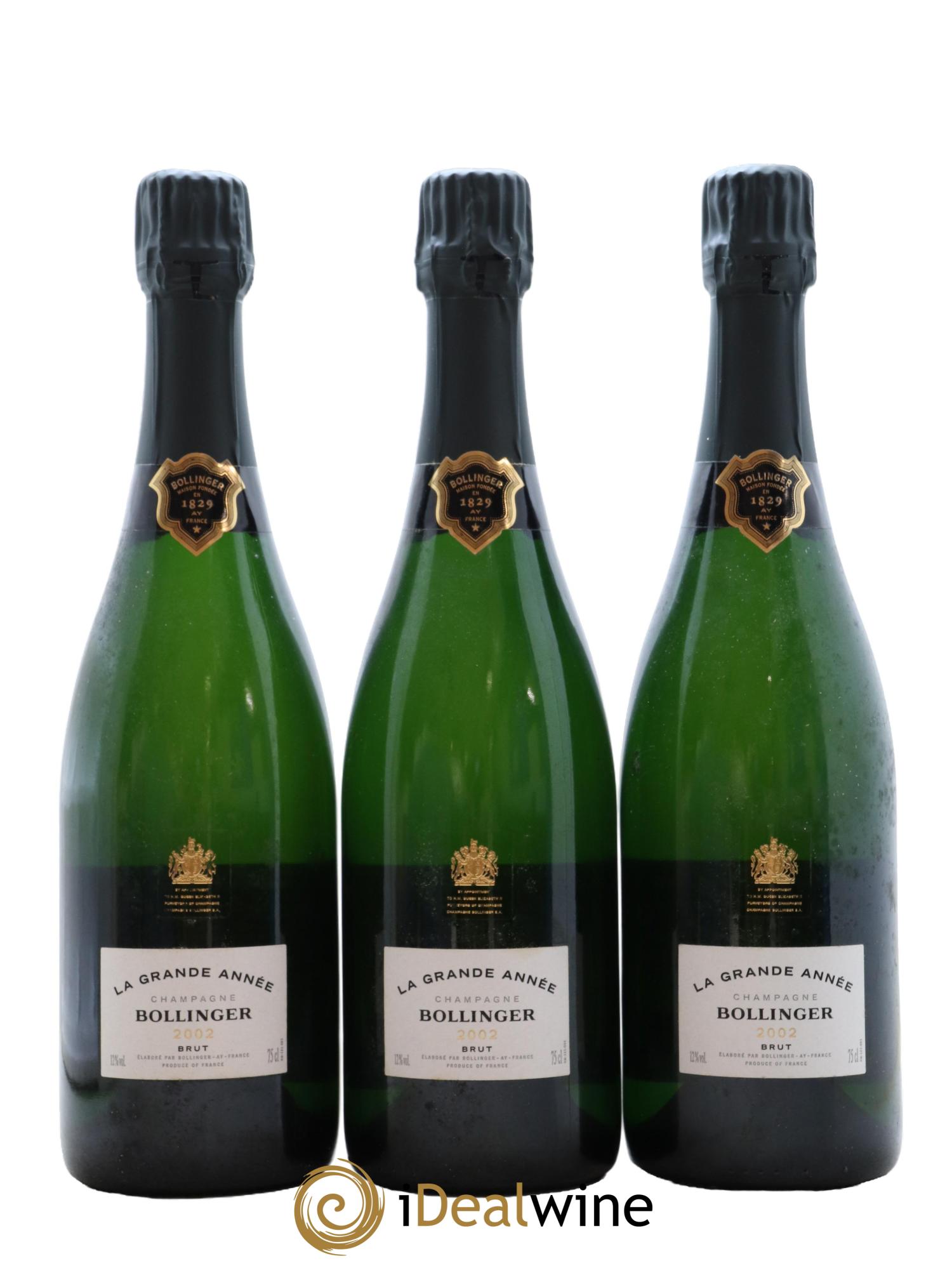 Grande Année Bollinger 2002 - Lot de 3 bouteilles - 1