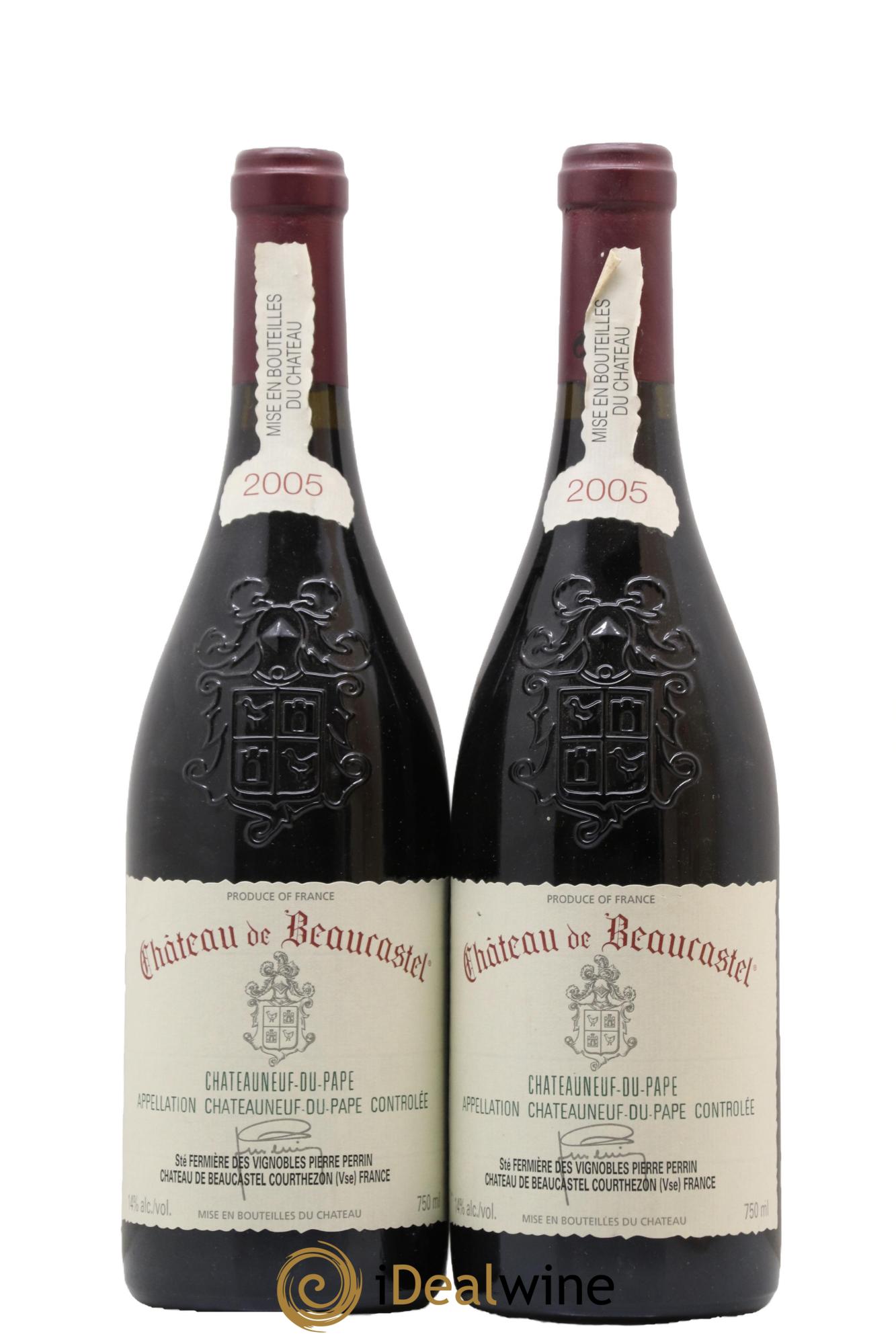 Châteauneuf-du-Pape Château de Beaucastel Famille Perrin 2005 - Posten von 2 Flaschen - 0