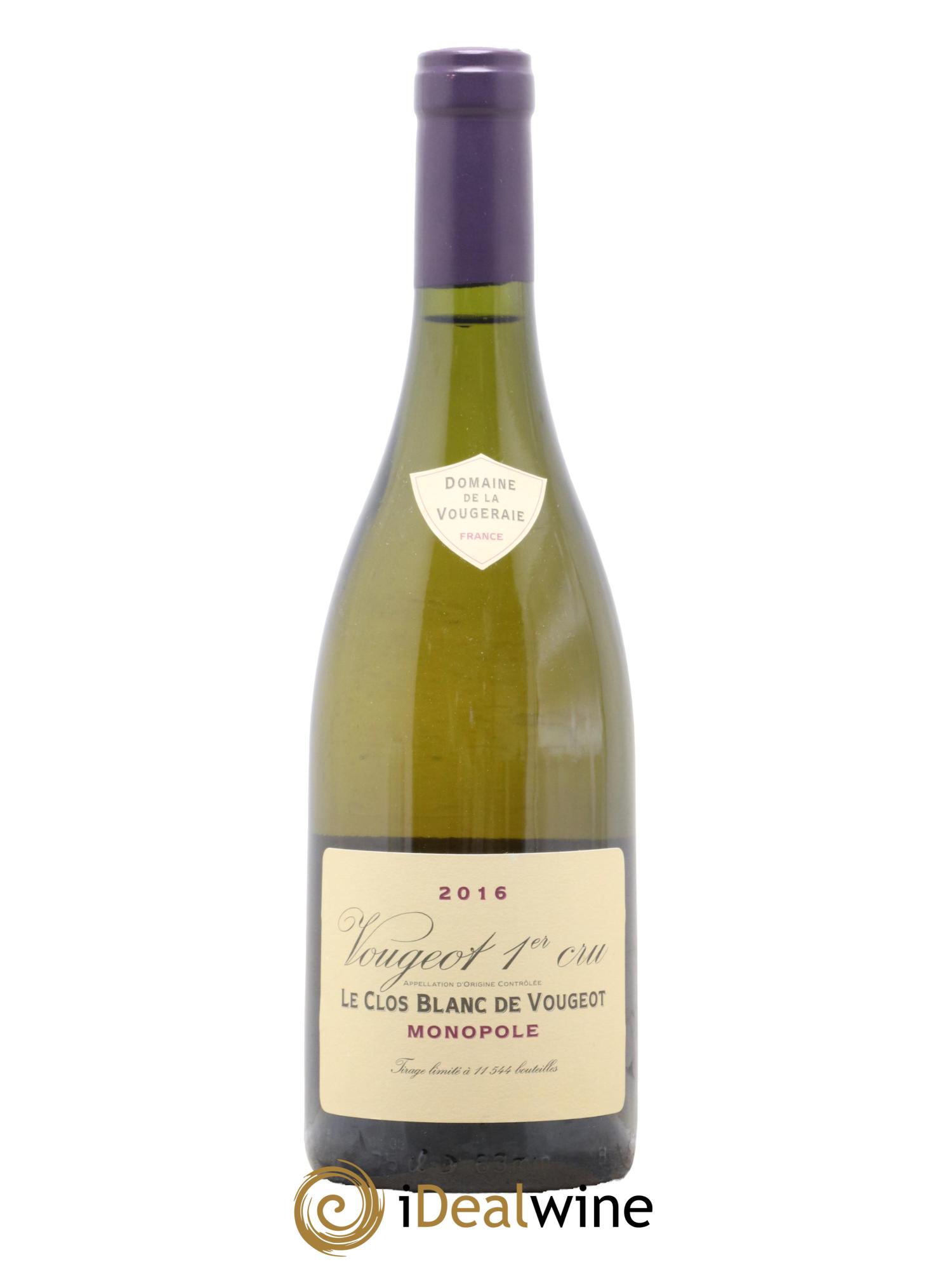 Vougeot 1er Cru Le Clos Blanc de Vougeot La Vougeraie 2016 - Lot de 1 bouteille - 0