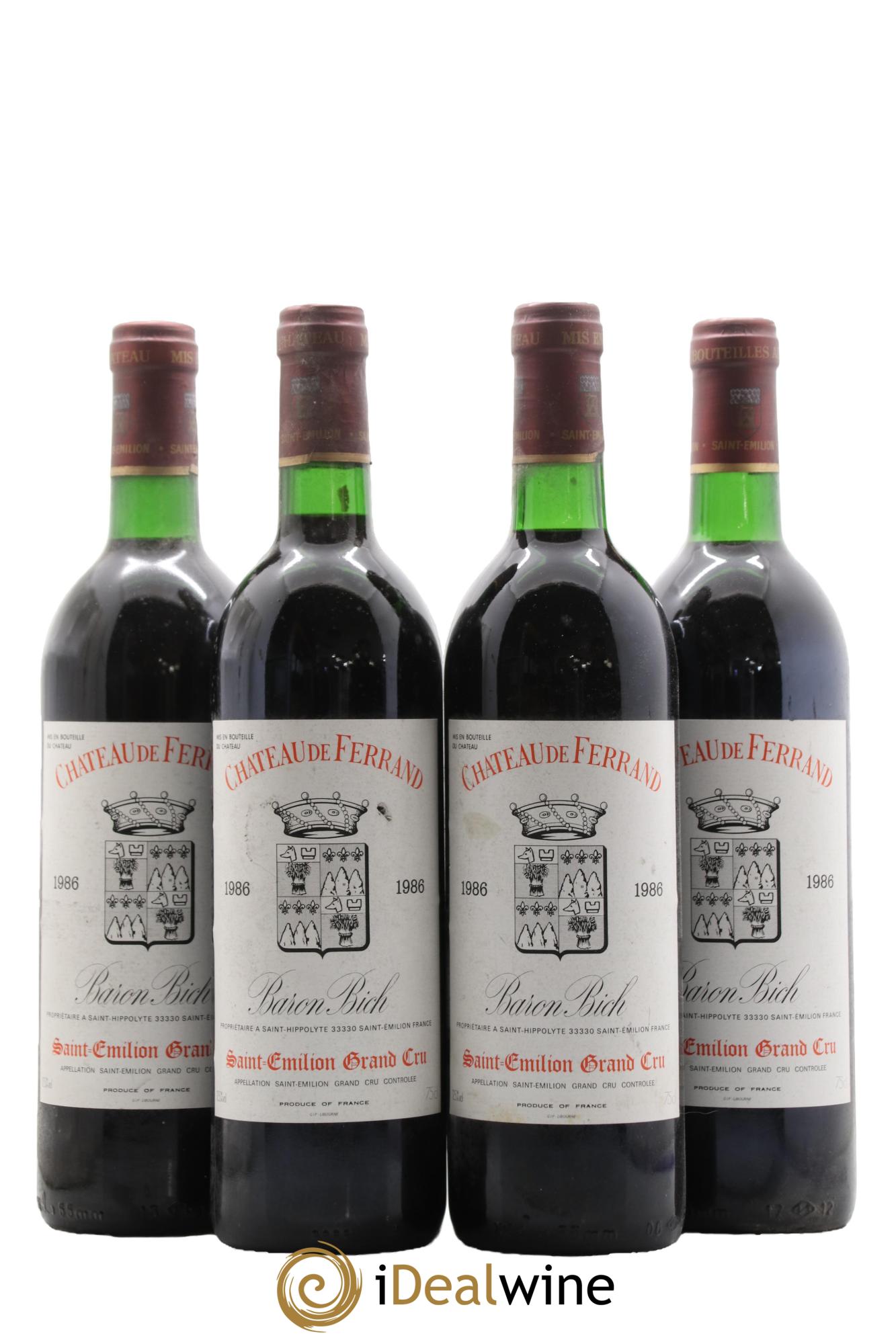 Château Ferrand 1986 - Lot de 4 bouteilles - 0