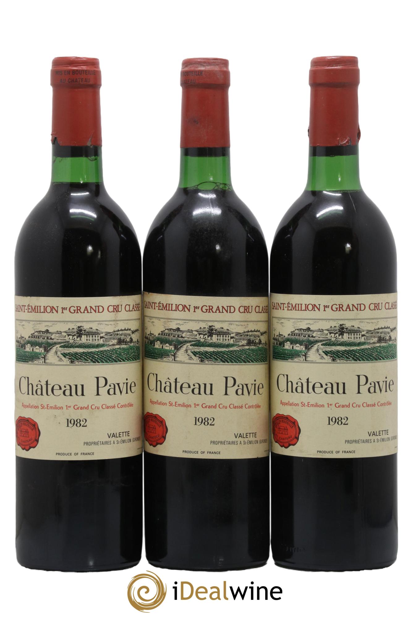 Château Pavie 1er Grand Cru Classé A  1982 - Lotto di 3 bottiglie - 0