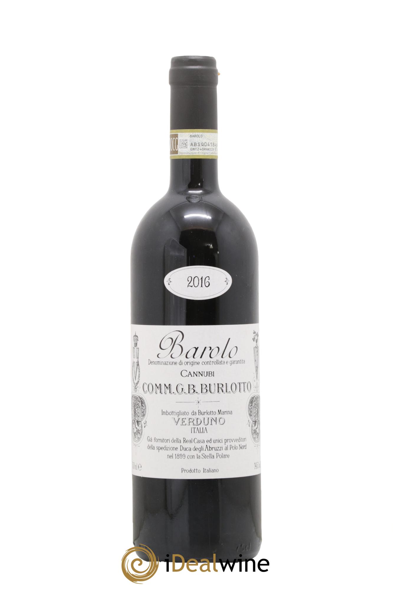 Barolo DOCG Cannubi Comm. Giovan Battista Burlotto 2016 - Lot de 1 bouteille - 0