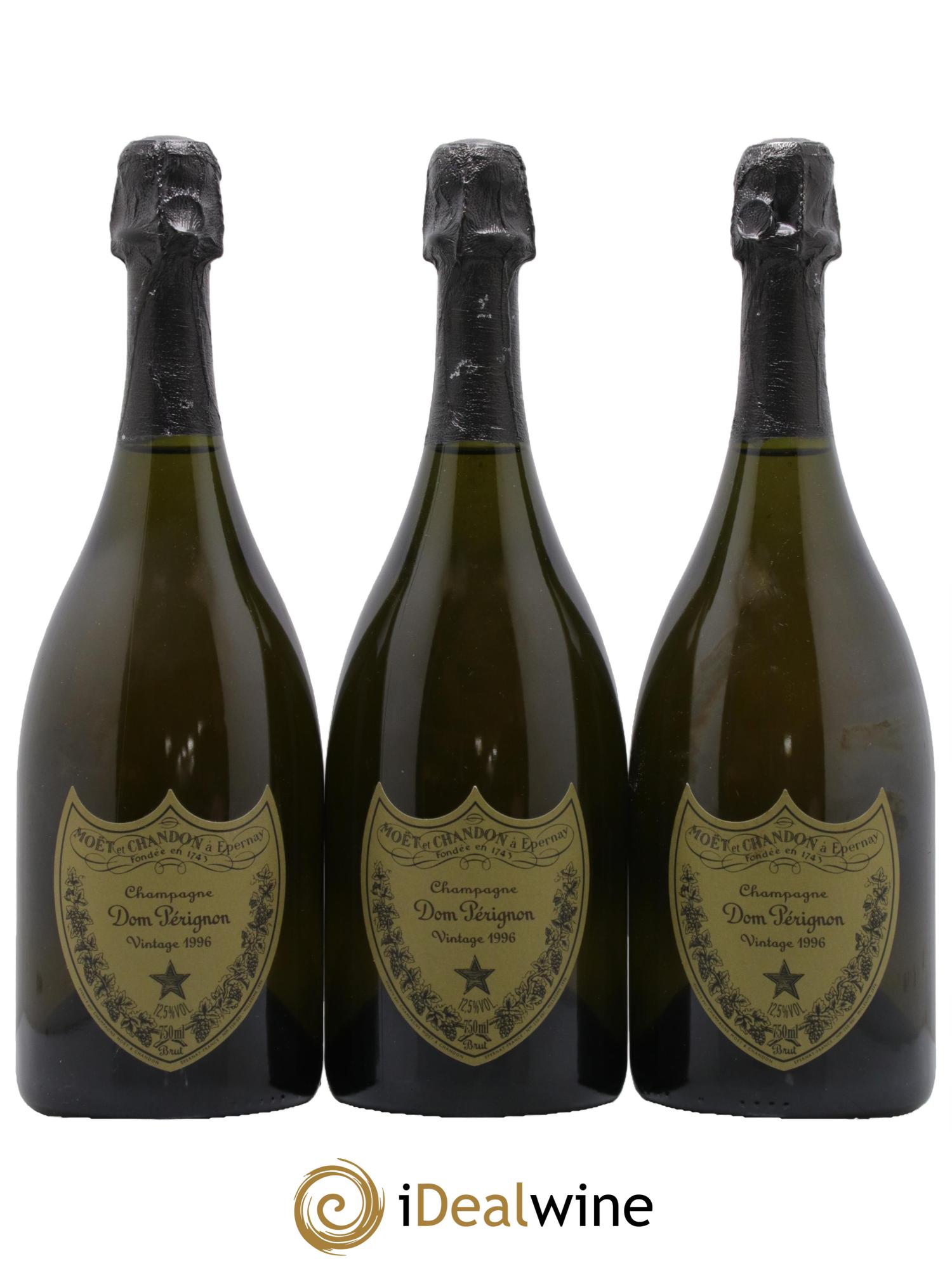 Brut Dom Pérignon 1996 - Lot of 3 bottles - 0