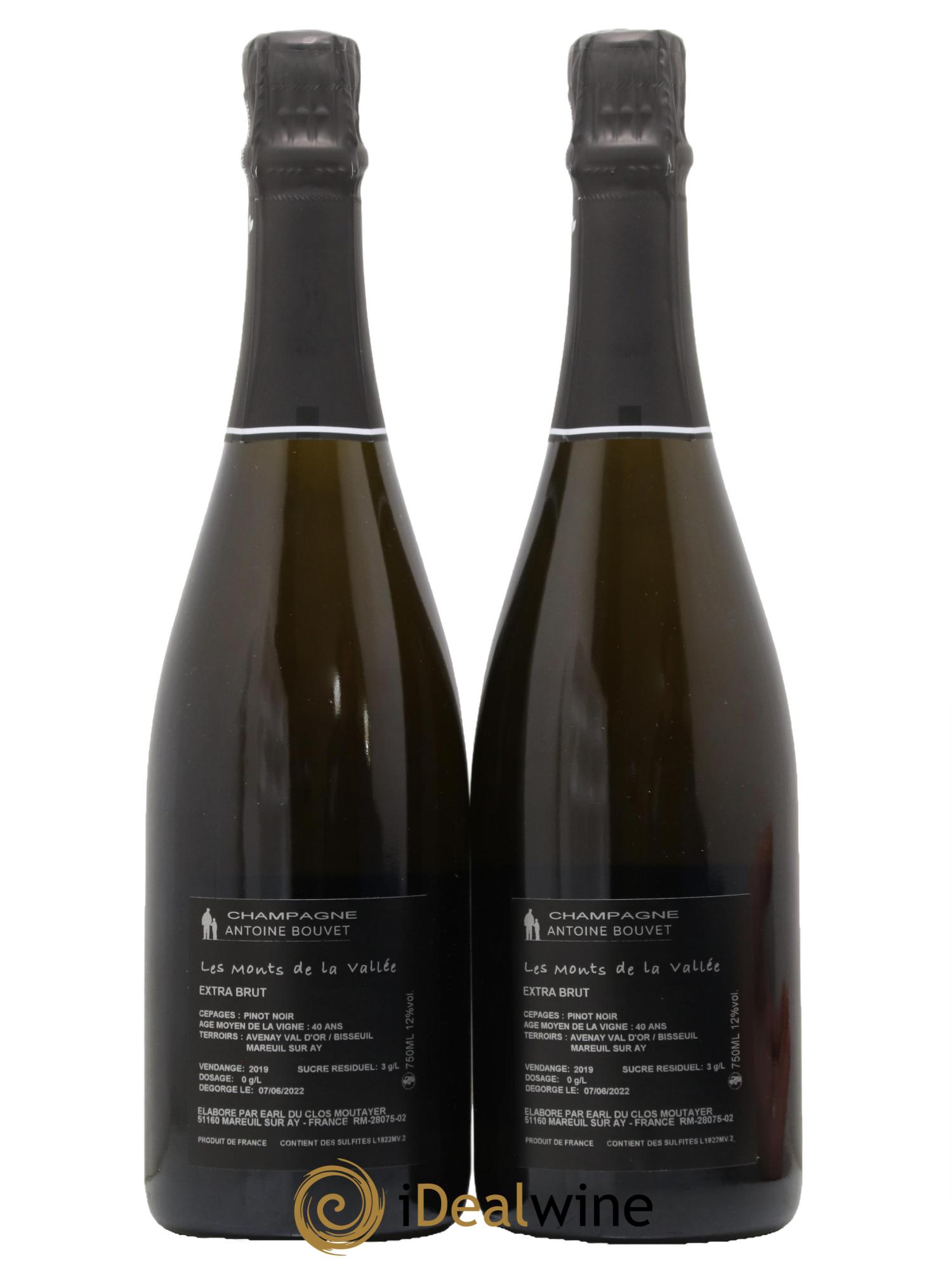 Les Monts de la Vallée Blanc de Noirs Brut Antoine Bouvet 2019 - Lot de 2 bouteilles - 1