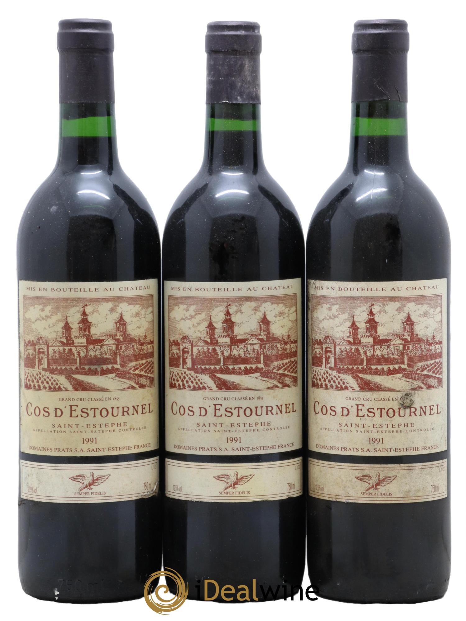 Cos d'Estournel 2ème Grand Cru Classé  1991 - Lot de 3 bouteilles - 0