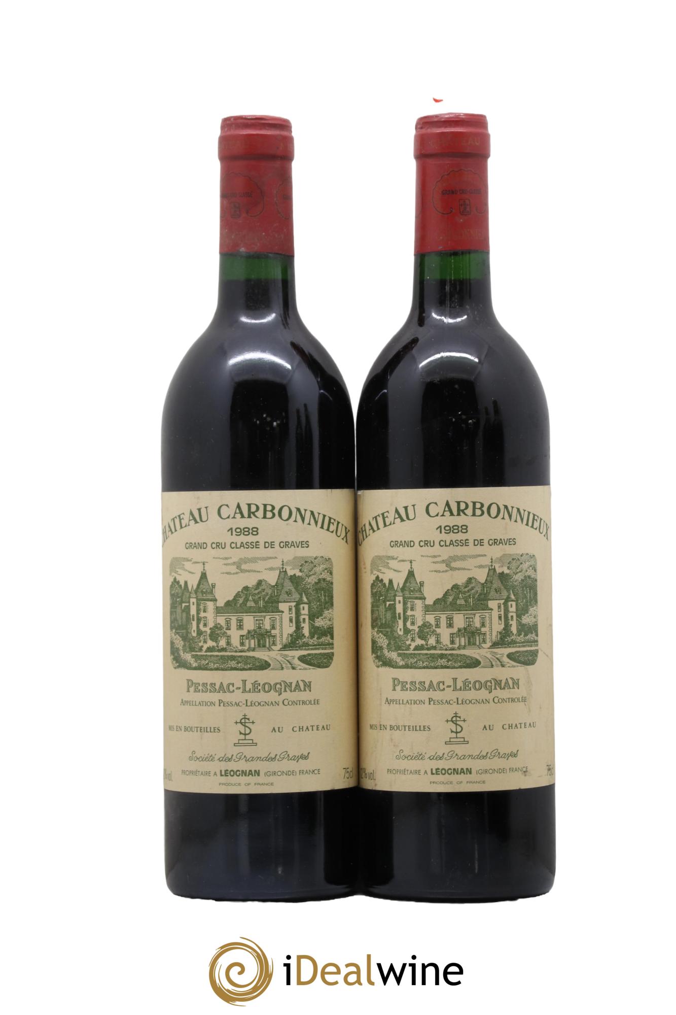 Château Carbonnieux Cru Classé de Graves  1988 - Lot de 2 bouteilles - 0