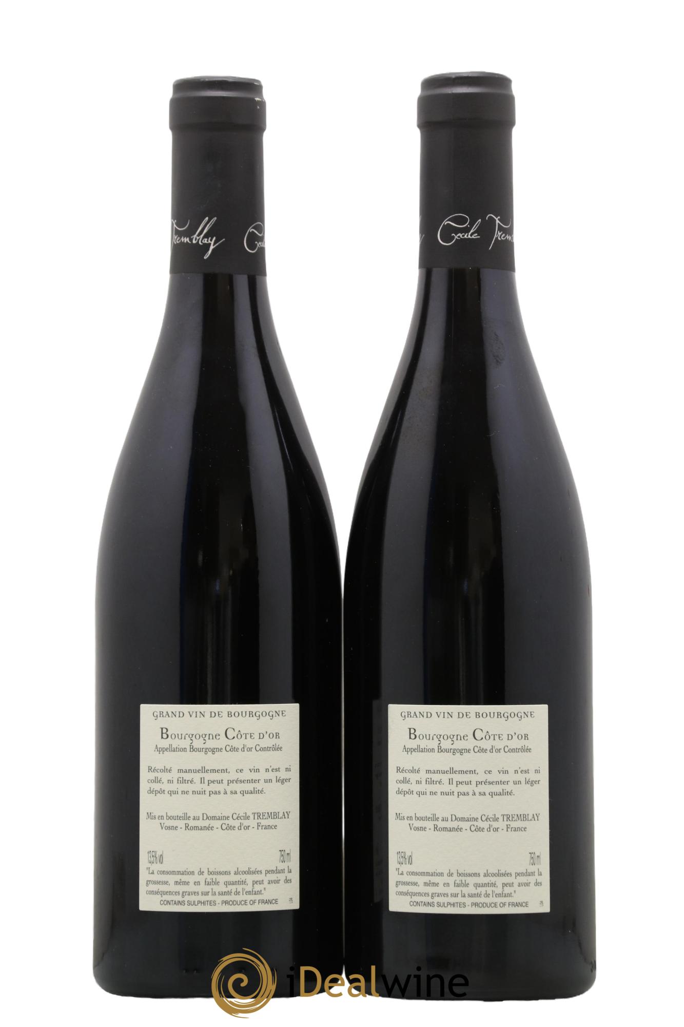 Bourgogne Côte d'Or Cécile Tremblay  2020 - Lot de 2 bouteilles - 1