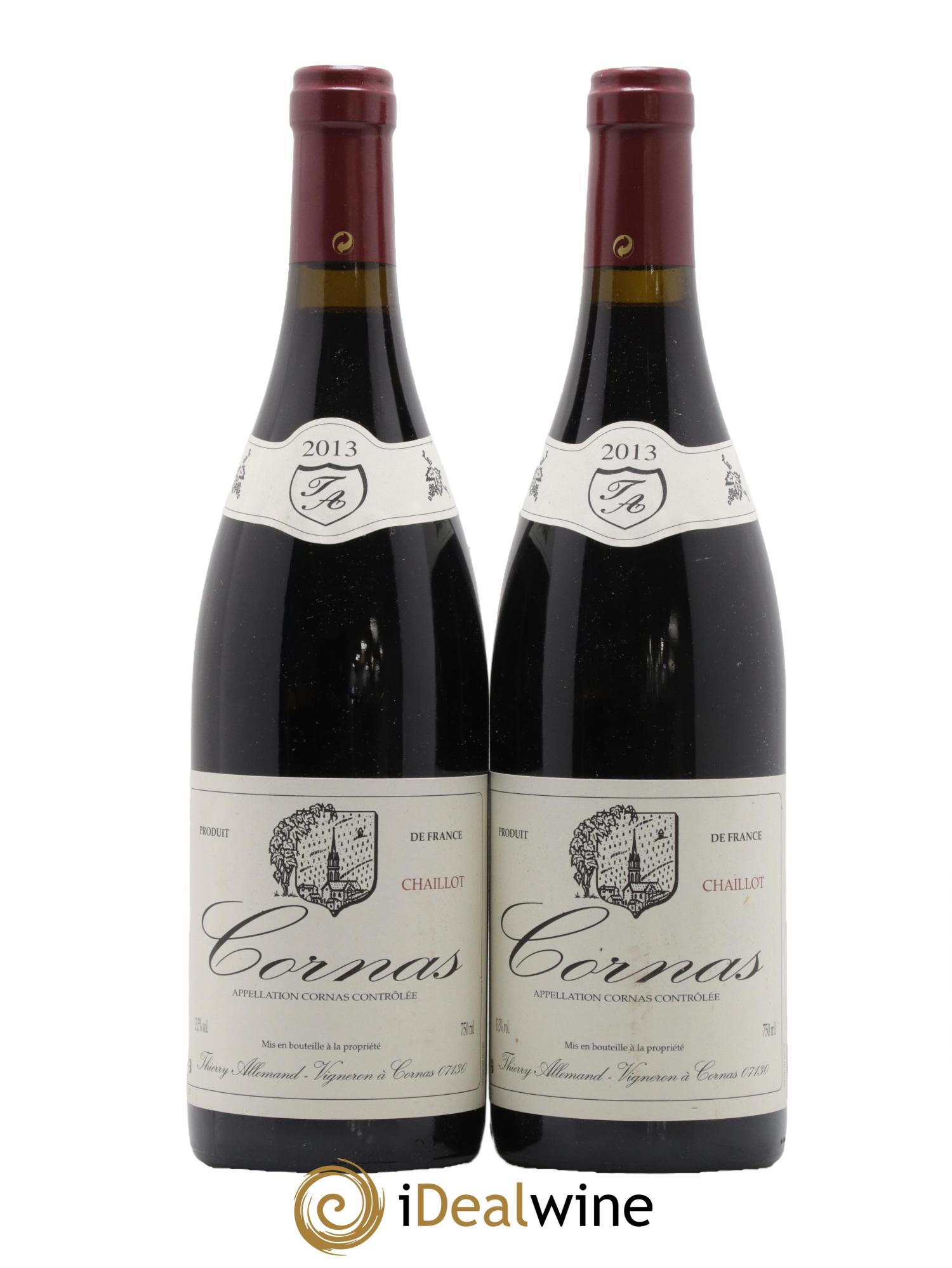 Cornas Chaillot Thierry Allemand 2013 - Lot of 2 bottles - 0