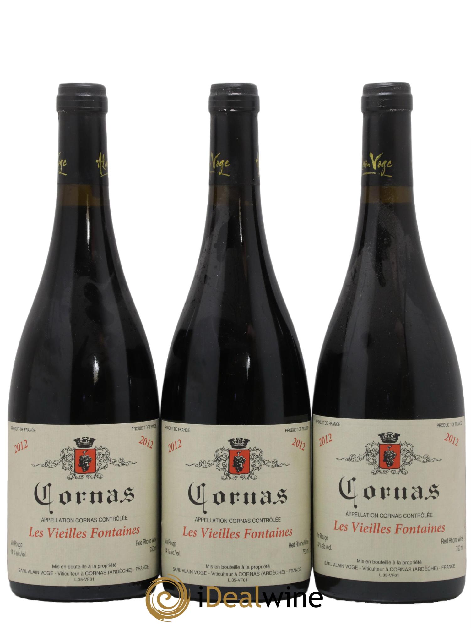 Cornas Les Vieilles Fontaines Alain Voge (Domaine) 2012 - Lotto di 3 bottiglie - 0