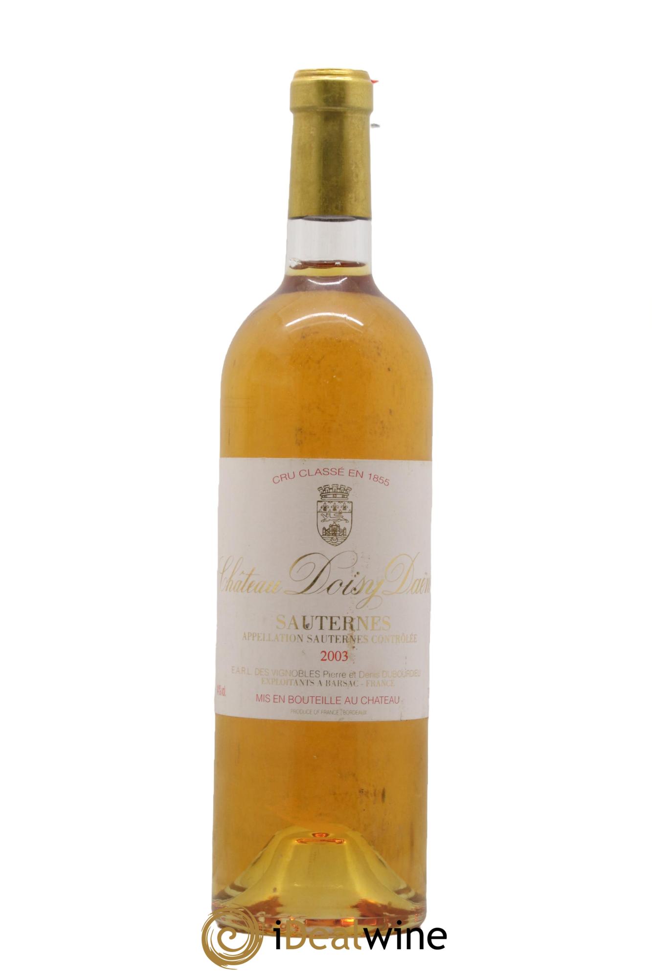 Château Doisy Daëne 2ème Grand Cru Classé 2003 - Lot de 1 bouteille - 0