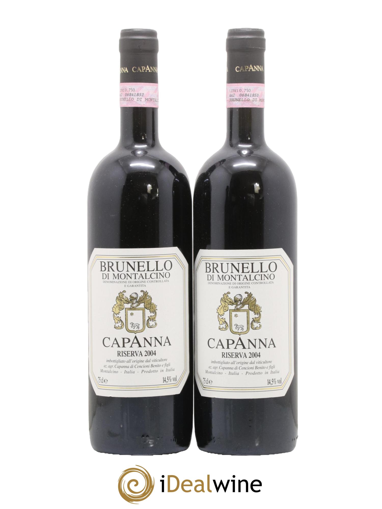 Brunello di Montalcino DOCG Riserva Capanna 2004 - Lot de 2 bouteilles - 0