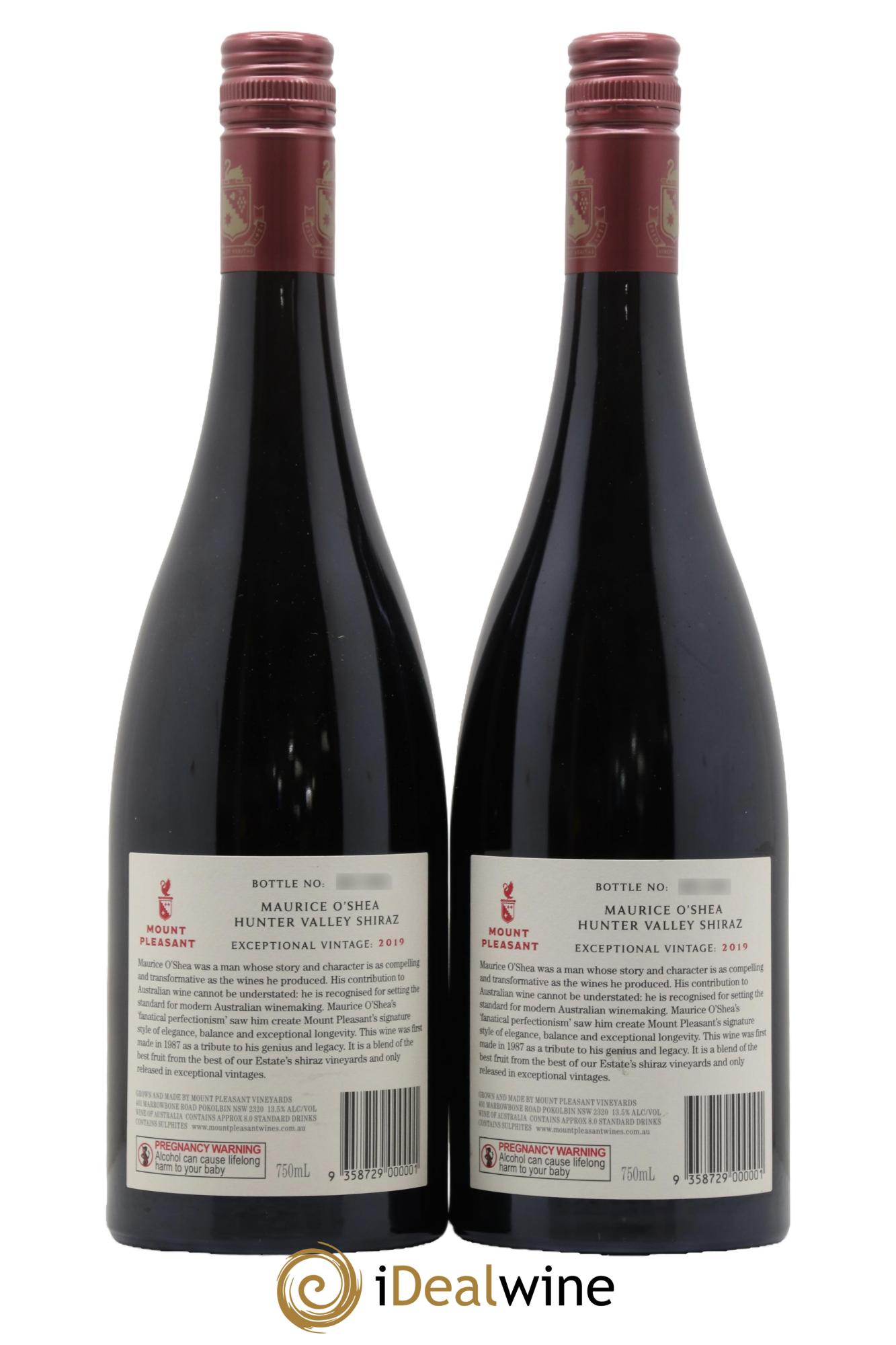 Australie Hunter Valley Maurice O Shea Mount Pleasant 2019 - Lot of 2 bottles - 1