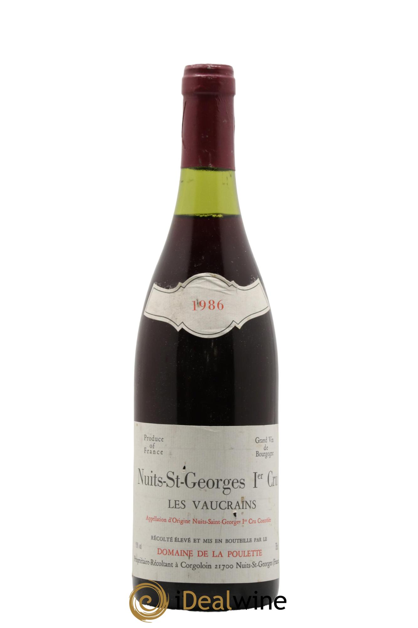 Nuits Saint-Georges 1er Cru Les Vaucrains Domaine de la Poulette 1986 - Lot de 1 bouteille - 0