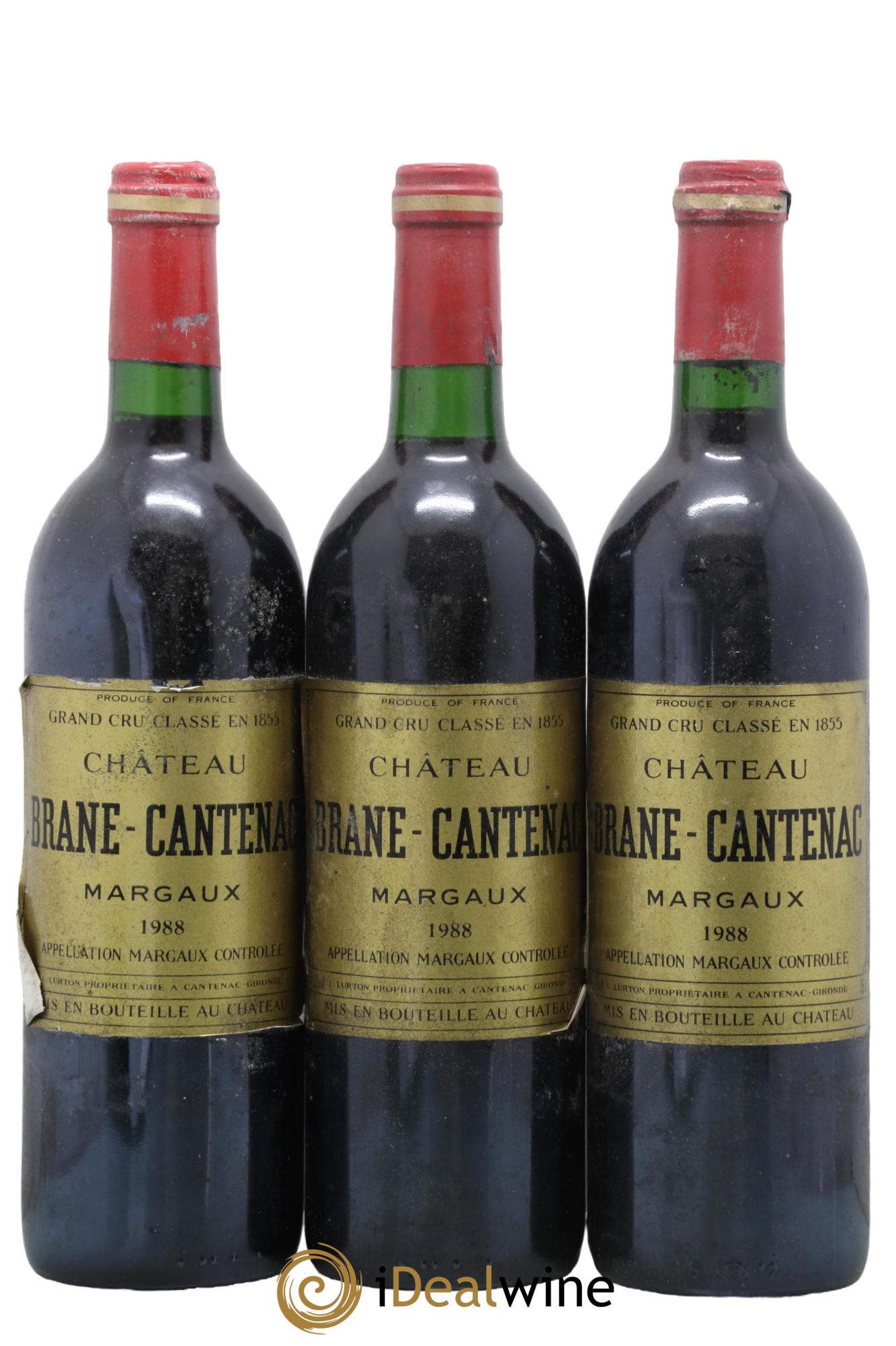 Château Brane Cantenac 2ème Grand Cru Classé  1988 - Lot de 3 bouteilles - 0